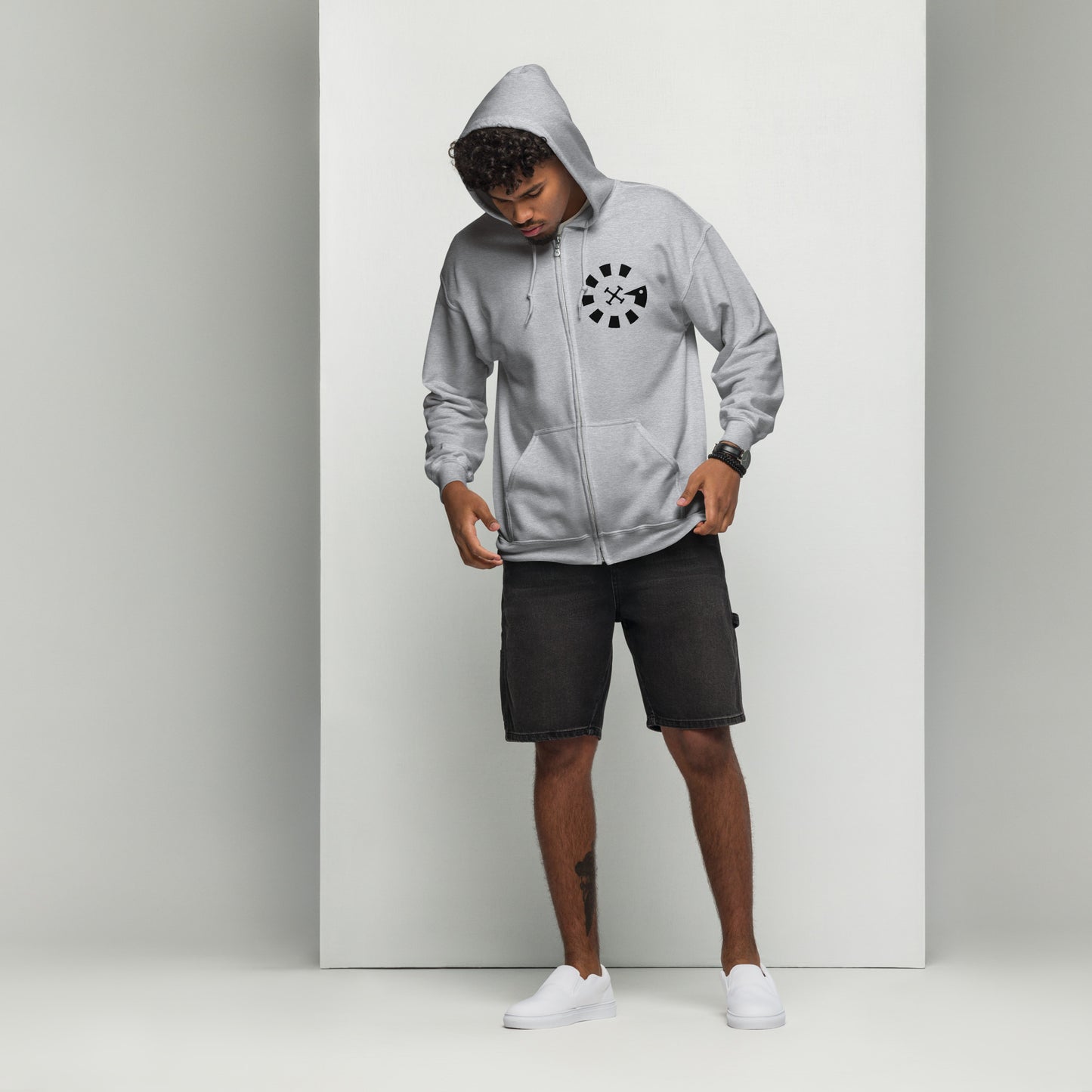 Big G Black Unisex heavy blend zip hoodie