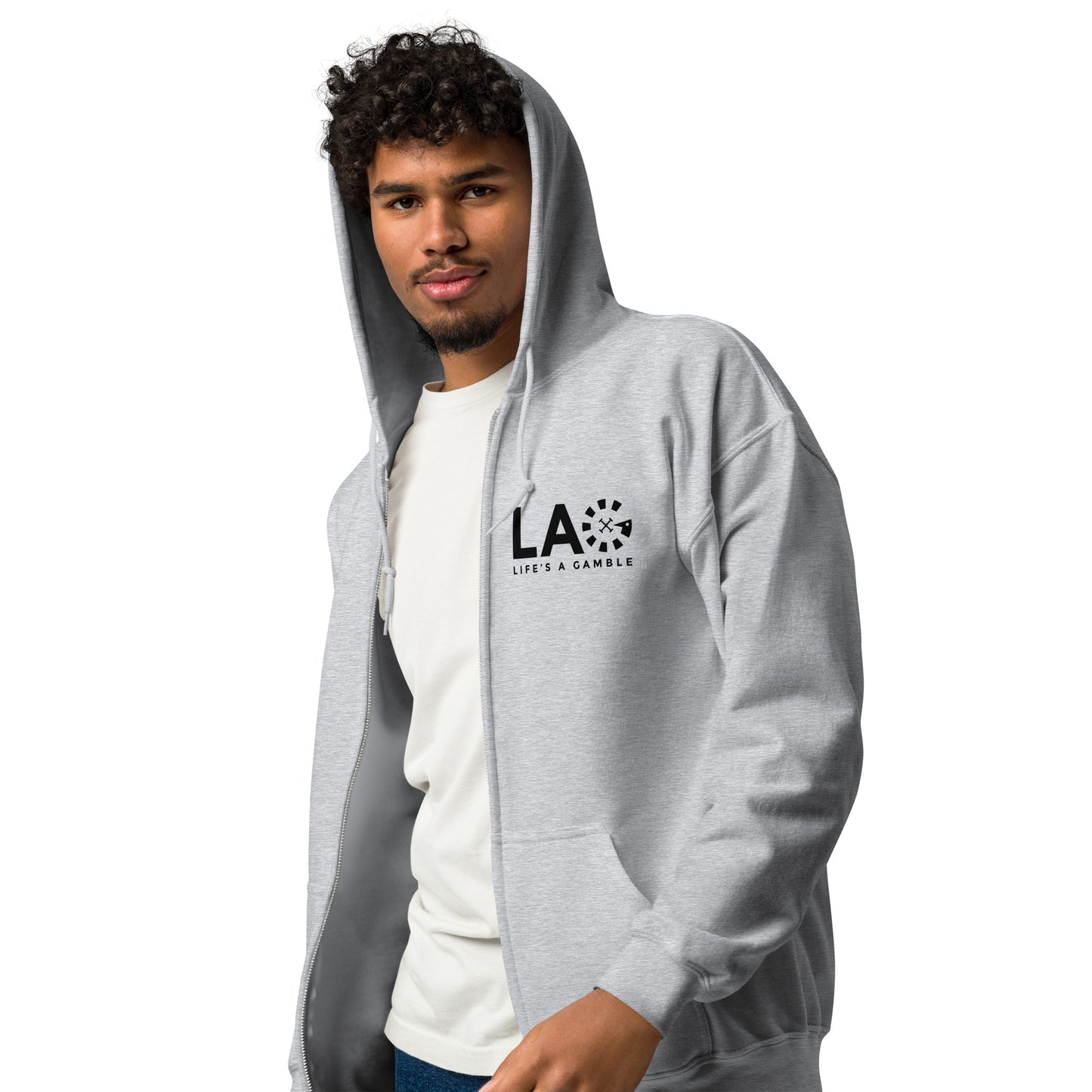 LAG Life's A Gamble Black Unisex heavy blend zip hoodie