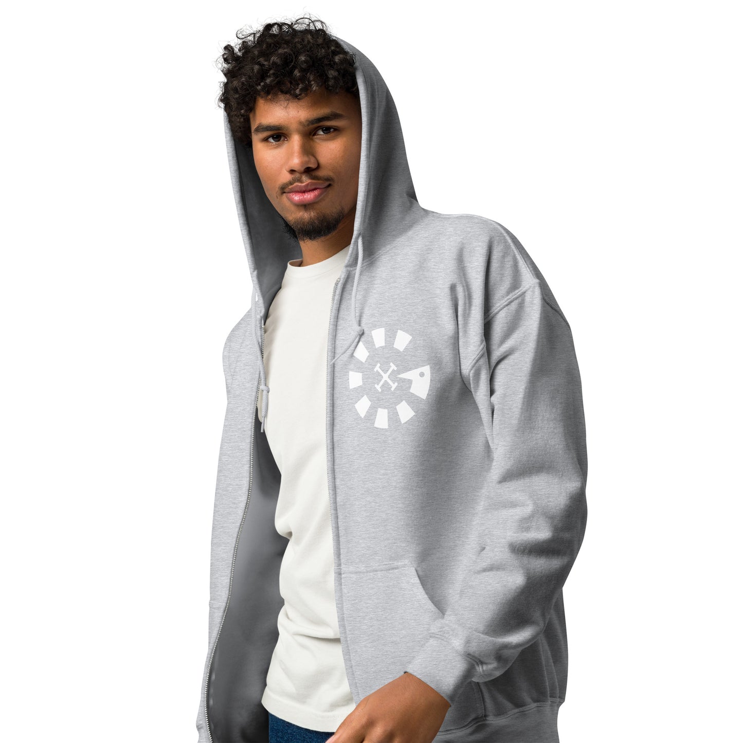 Big G White Unisex heavy blend zip hoodie