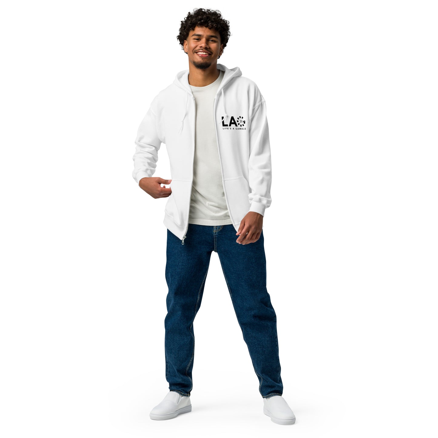 LAG Life's A Gamble Black Unisex heavy blend zip hoodie