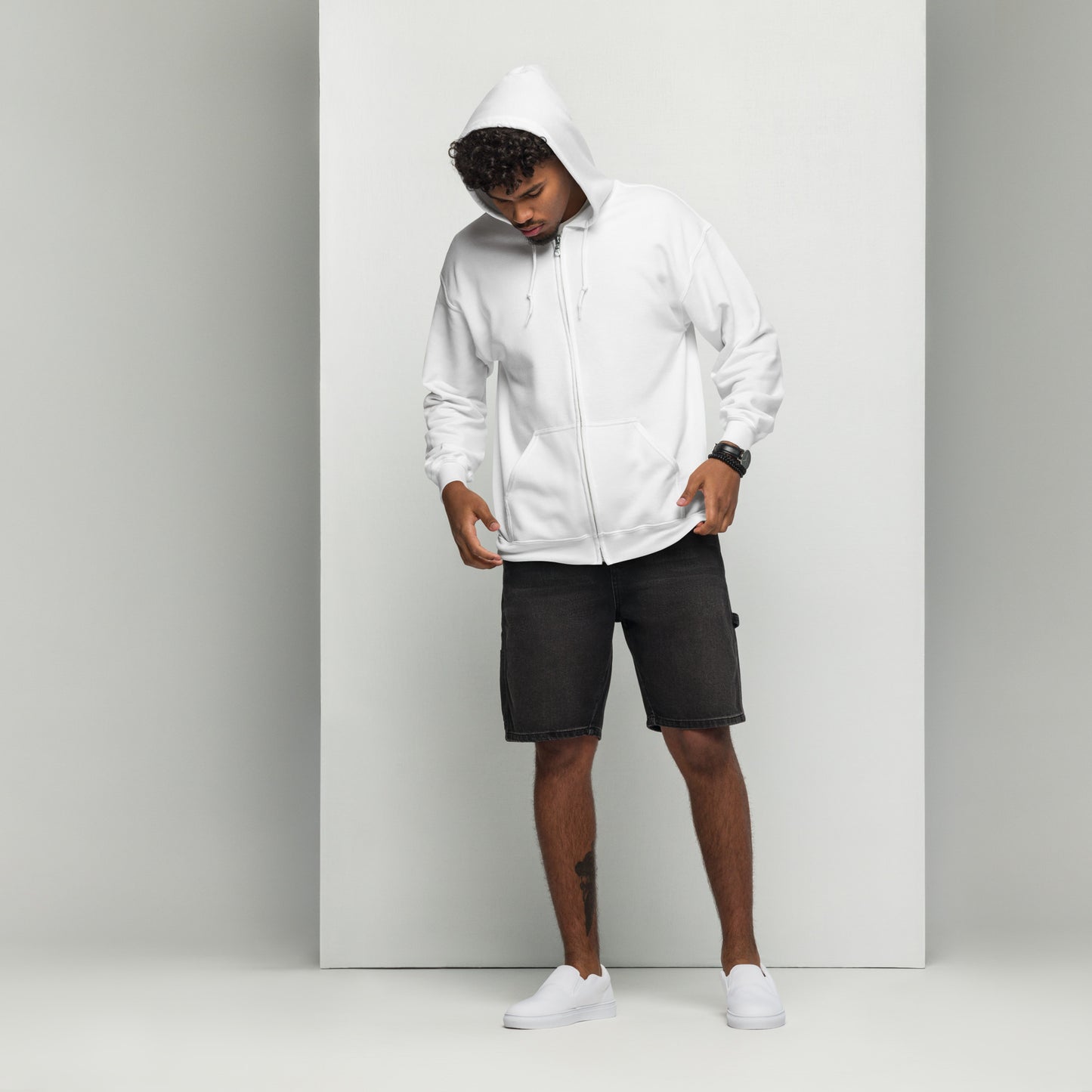 Big G White Unisex heavy blend zip hoodie