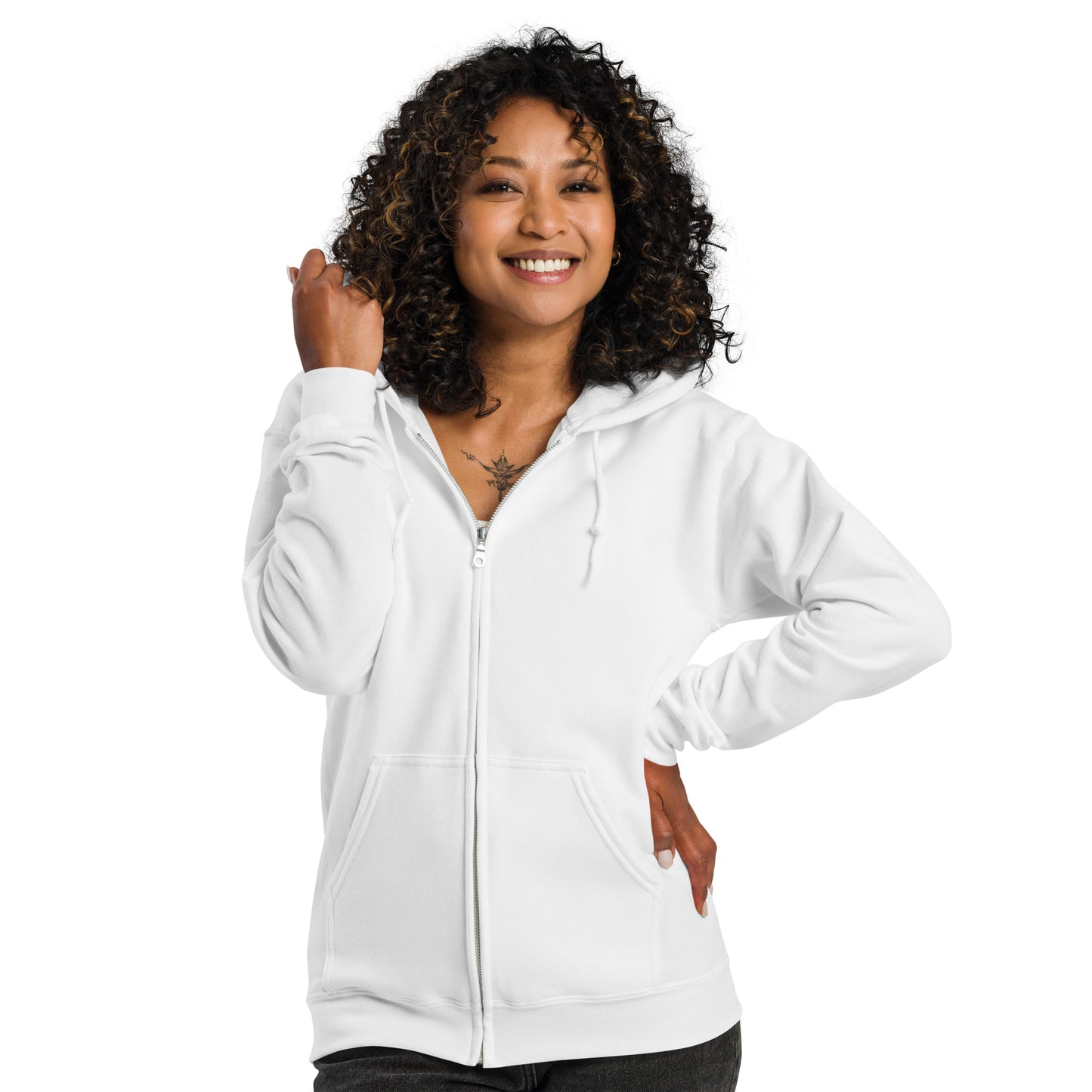 Big G White Unisex heavy blend zip hoodie