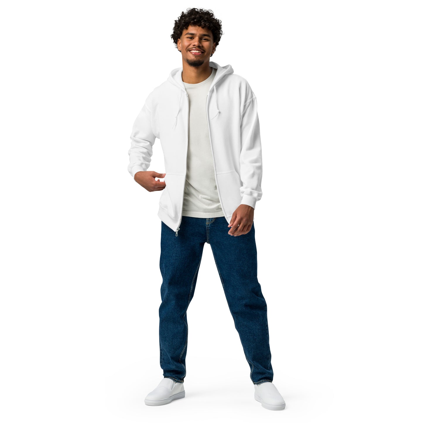 Big G White Unisex heavy blend zip hoodie