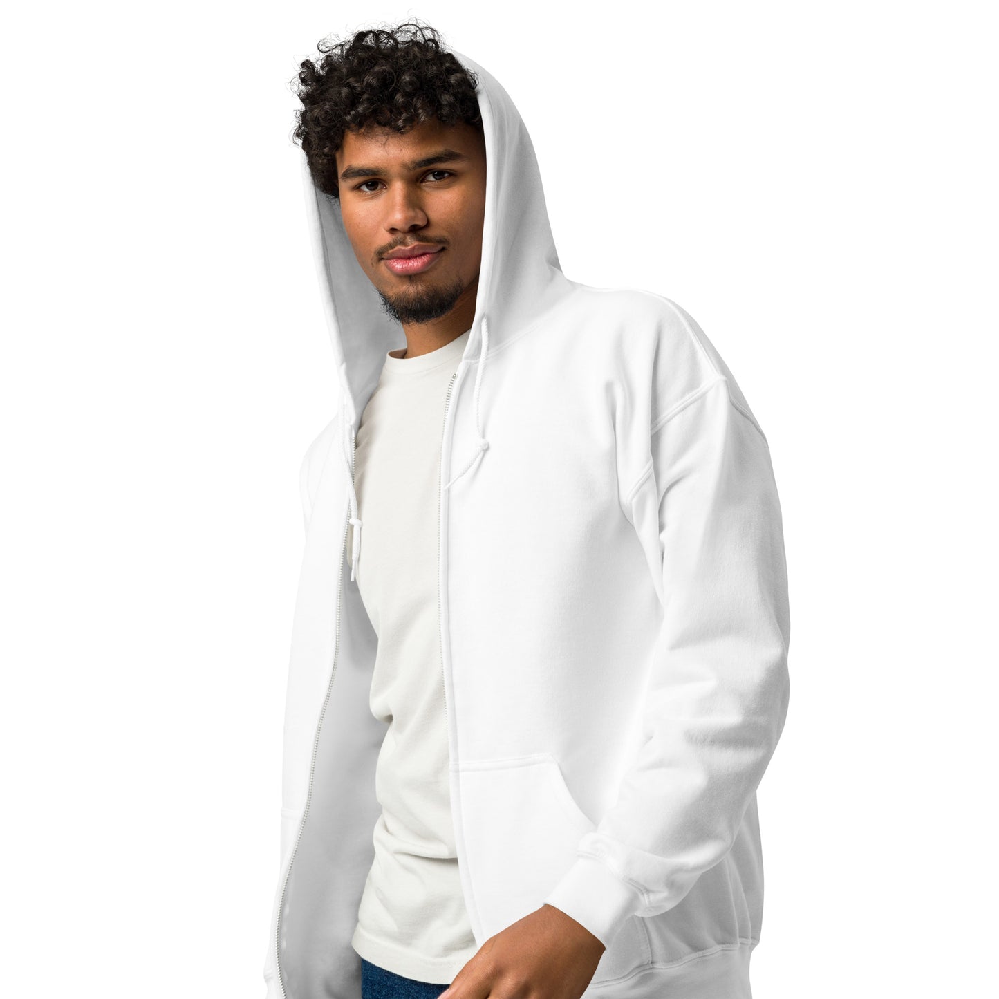 Big G White Unisex heavy blend zip hoodie