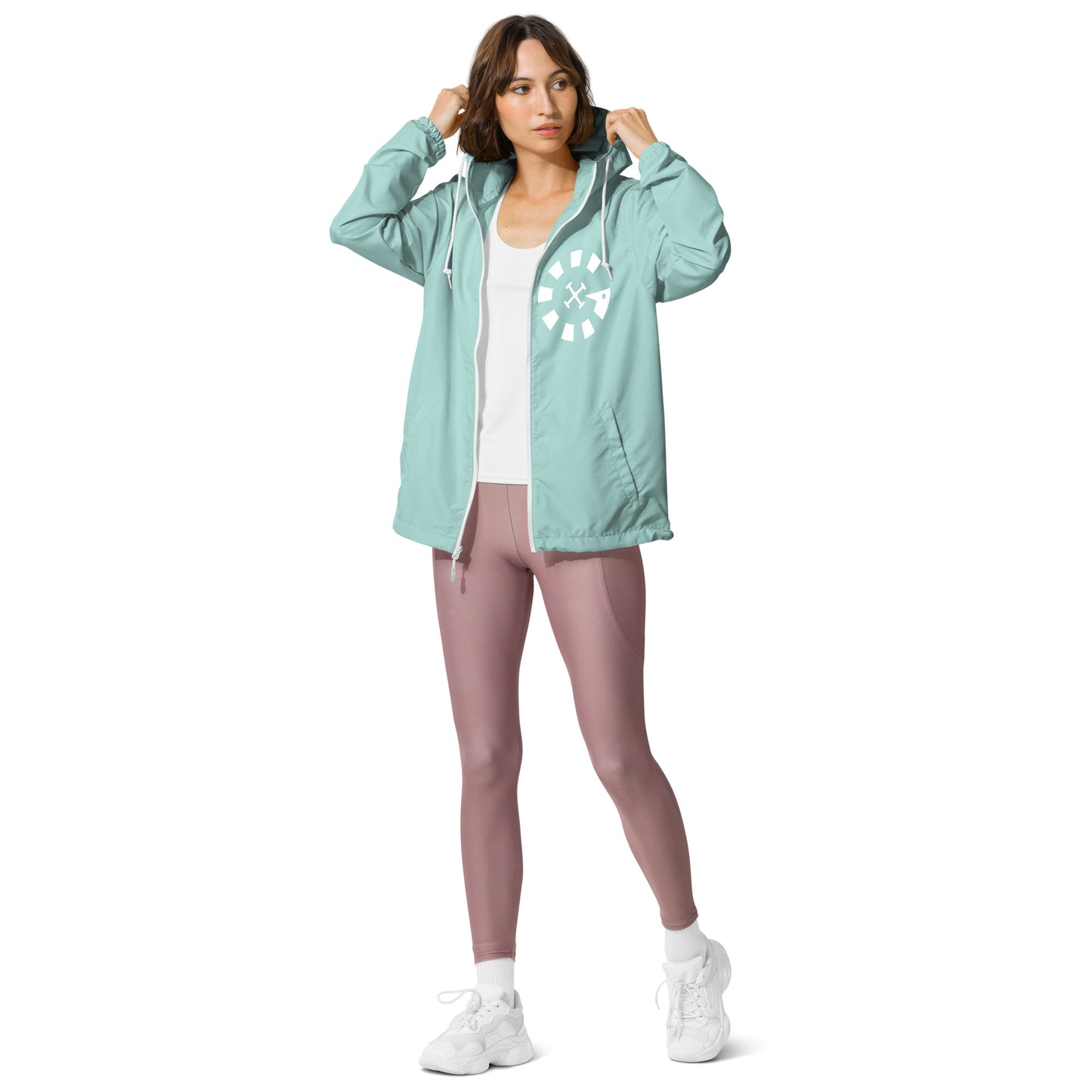 Big G White Unisex lightweight zip up windbreaker