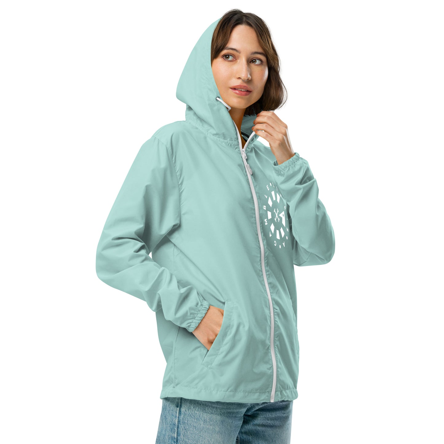 LAG Life's A Gamble Circle White Unisex lightweight zip up windbreaker