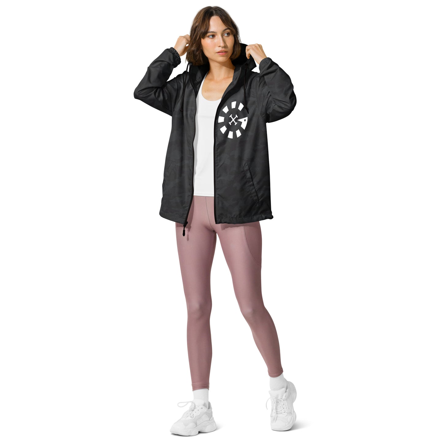 Big G White Unisex lightweight zip up windbreaker