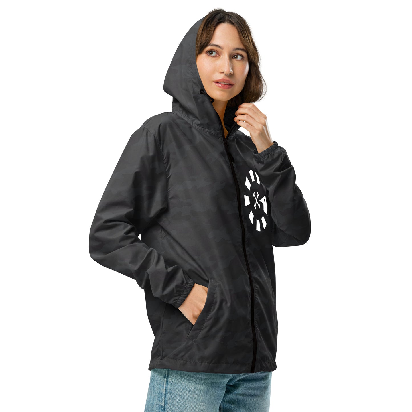 Big G White Unisex lightweight zip up windbreaker