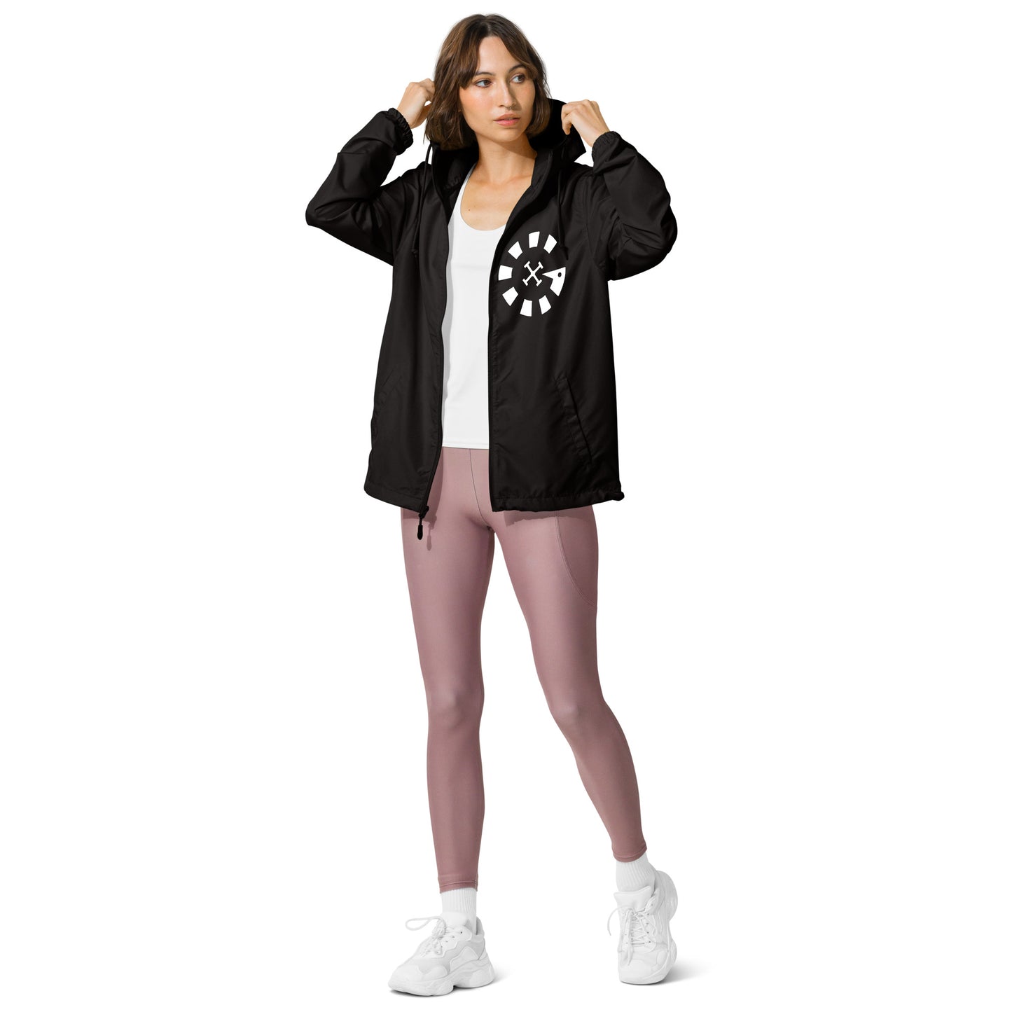Big G White Unisex lightweight zip up windbreaker