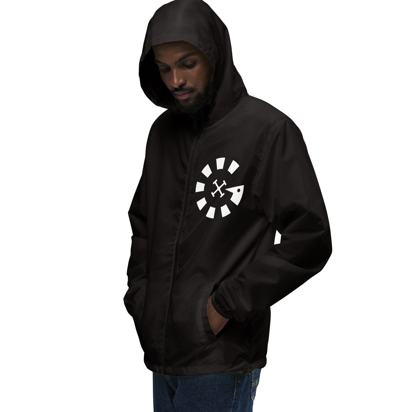 Big G White Unisex lightweight zip up windbreaker