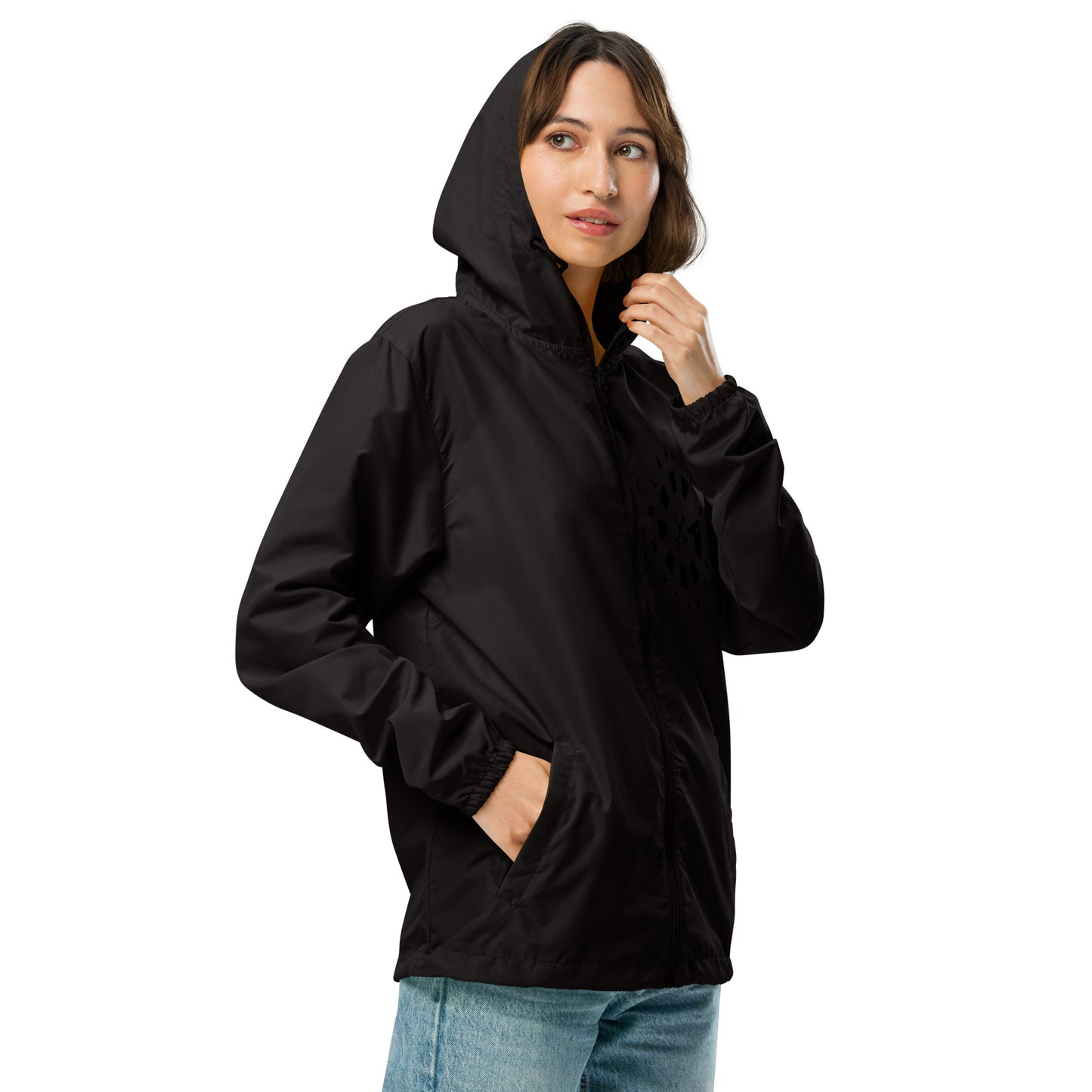 LAG Life's A Gamble Circle White Unisex lightweight zip up windbreaker