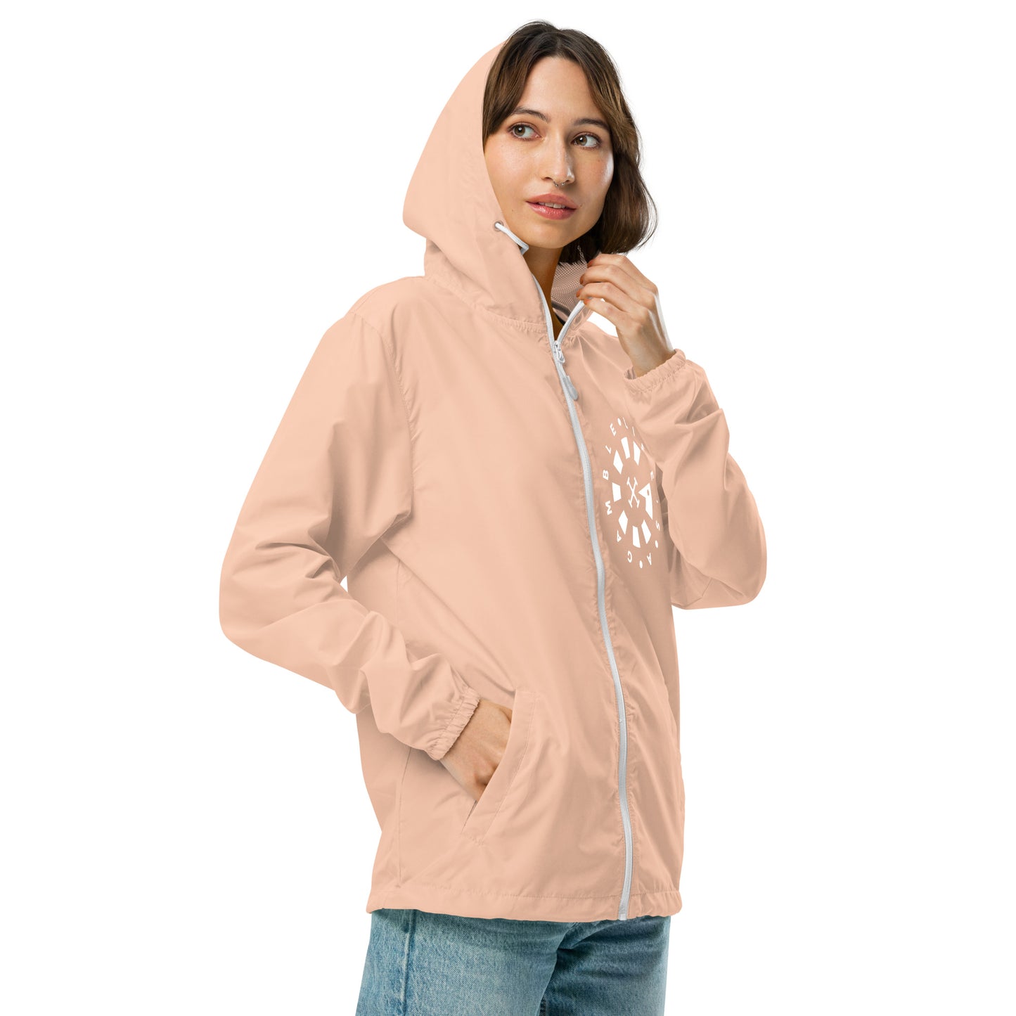 LAG Life's A Gamble Circle White Unisex lightweight zip up windbreaker