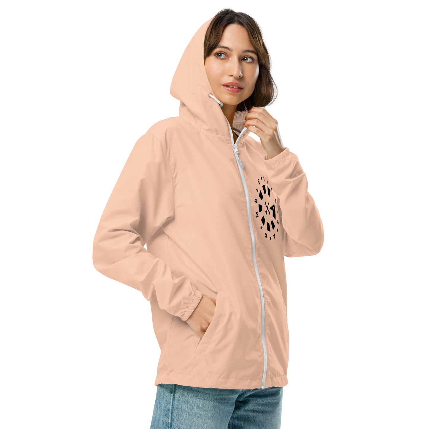LAG Life's A Gamble Circle White Unisex lightweight zip up windbreaker