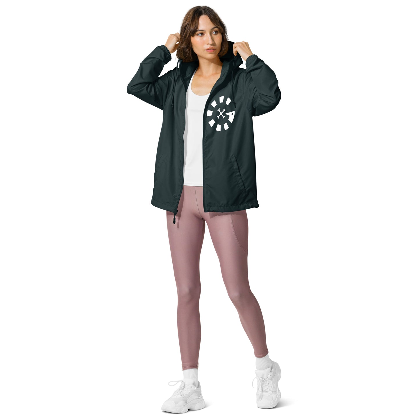 Big G White Unisex lightweight zip up windbreaker
