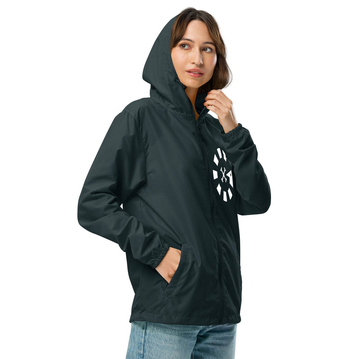 Big G White Unisex lightweight zip up windbreaker