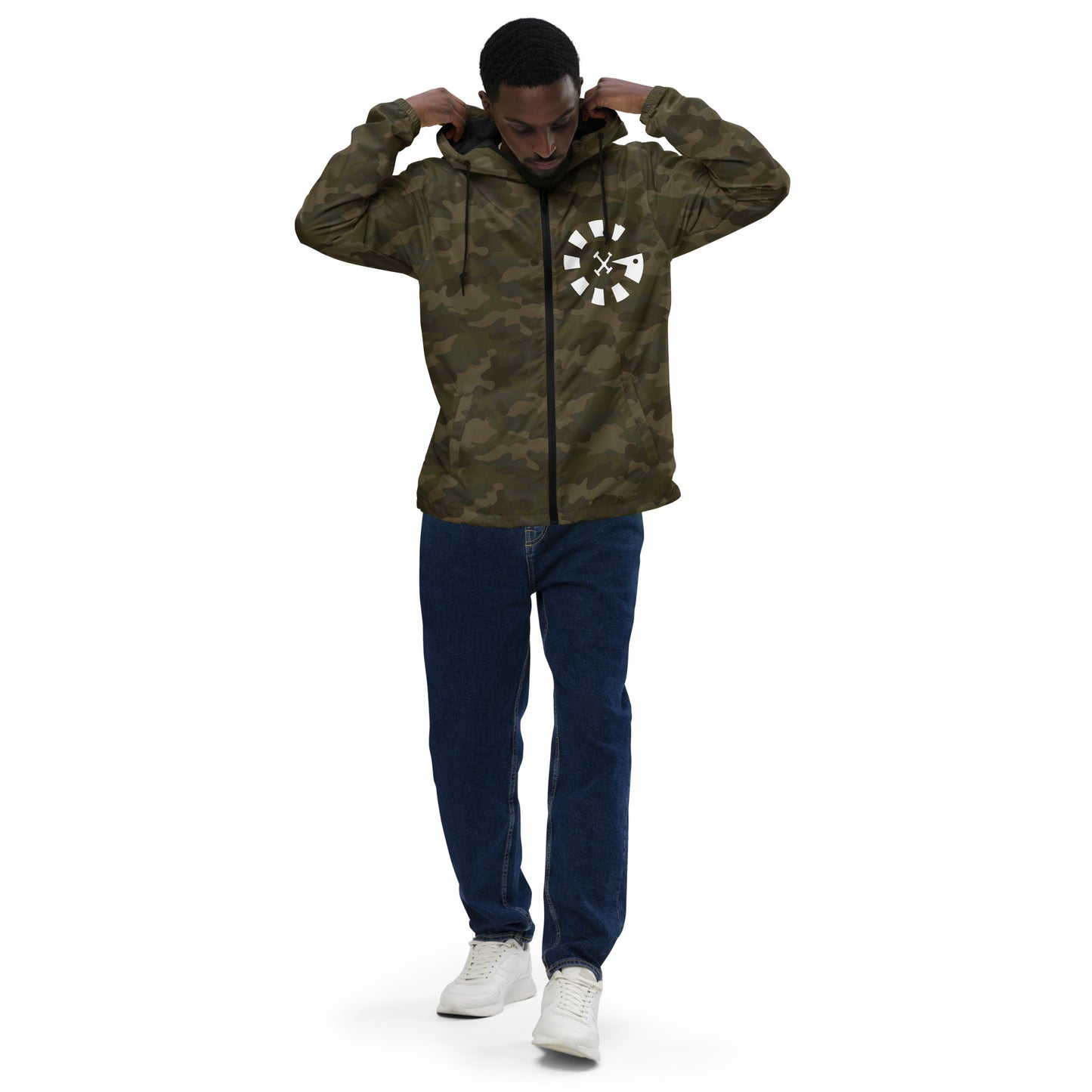 Big G White Unisex lightweight zip up windbreaker