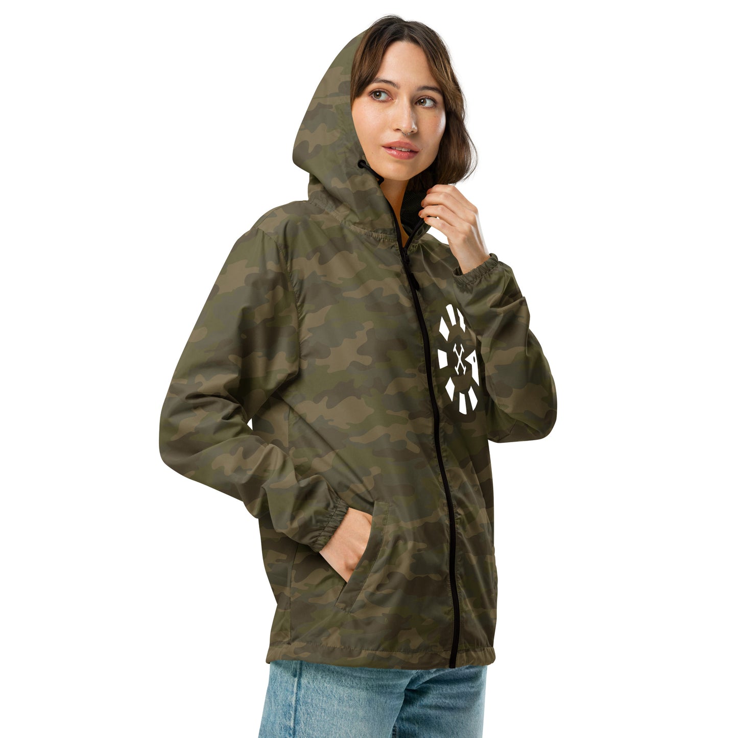 Big G White Unisex lightweight zip up windbreaker
