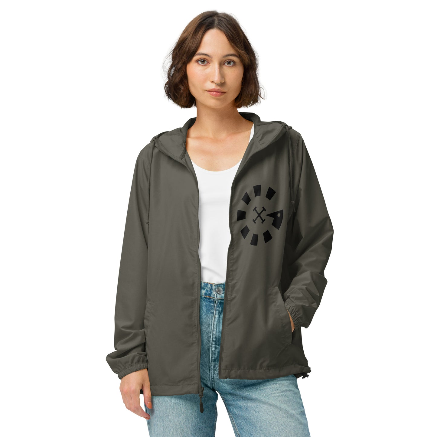 Big G Black Unisex lightweight zip up windbreaker
