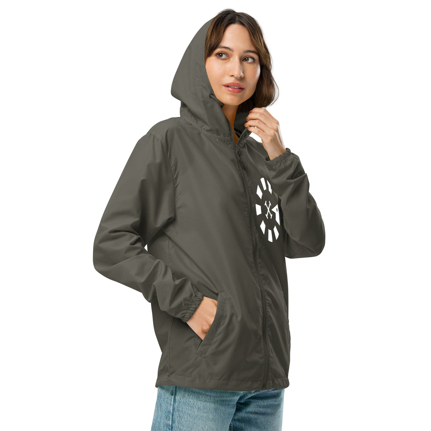 Big G White Unisex lightweight zip up windbreaker