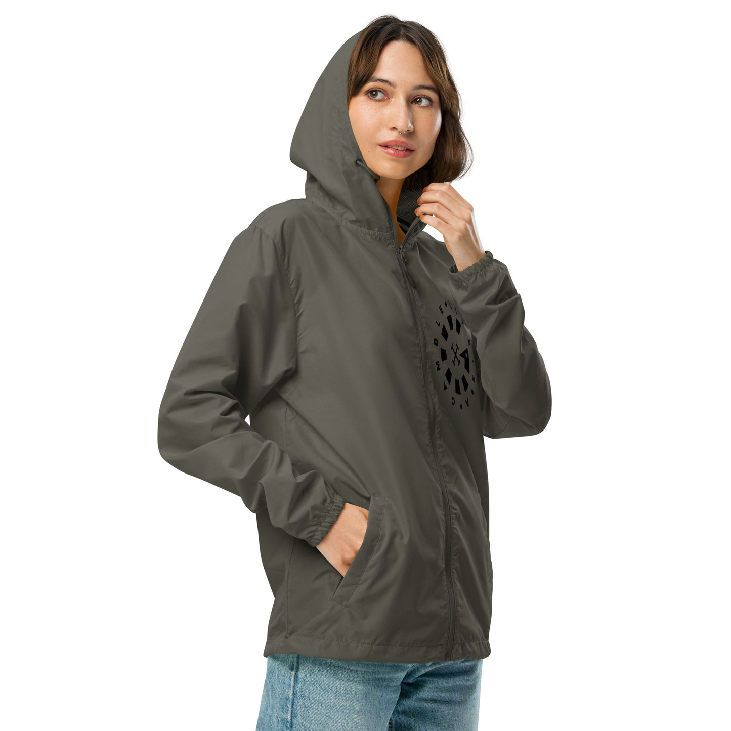 LAG Life's A Gamble Circle White Unisex lightweight zip up windbreaker