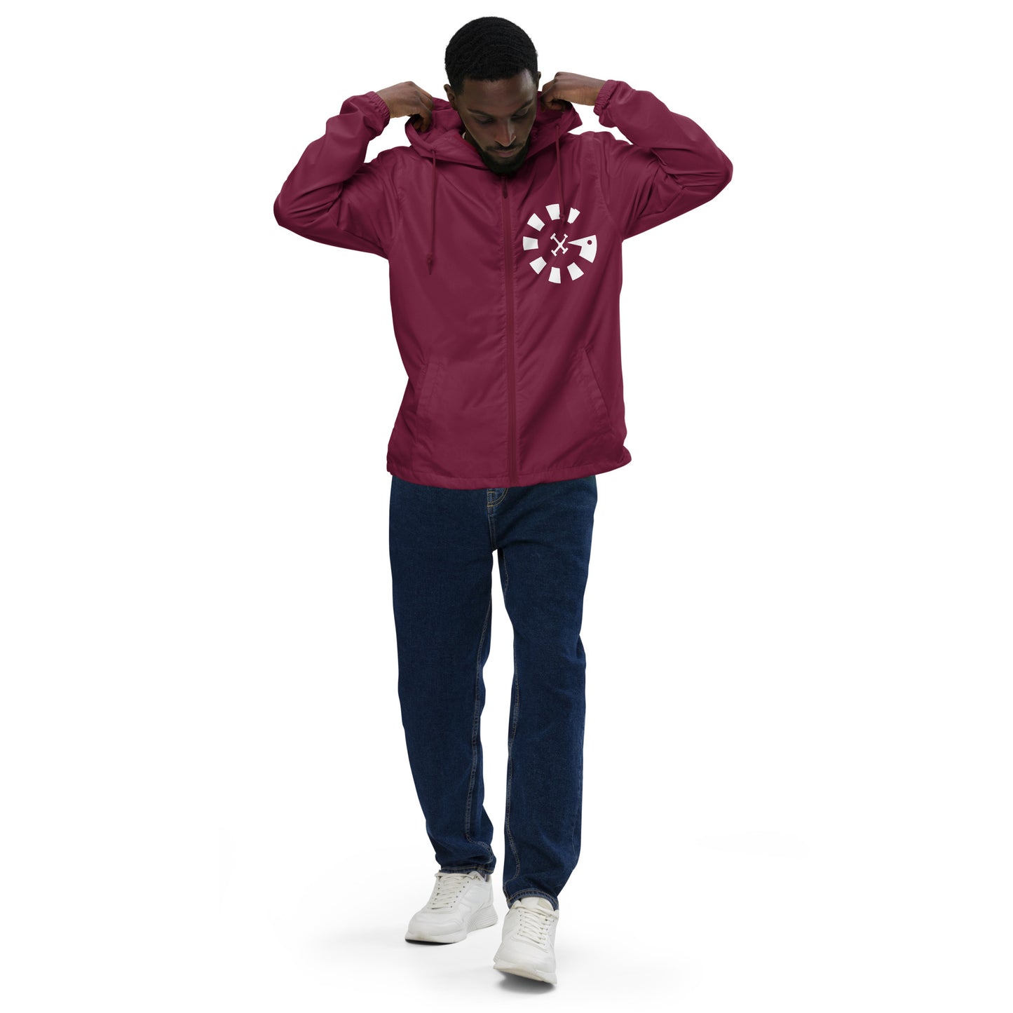 Big G White Unisex lightweight zip up windbreaker