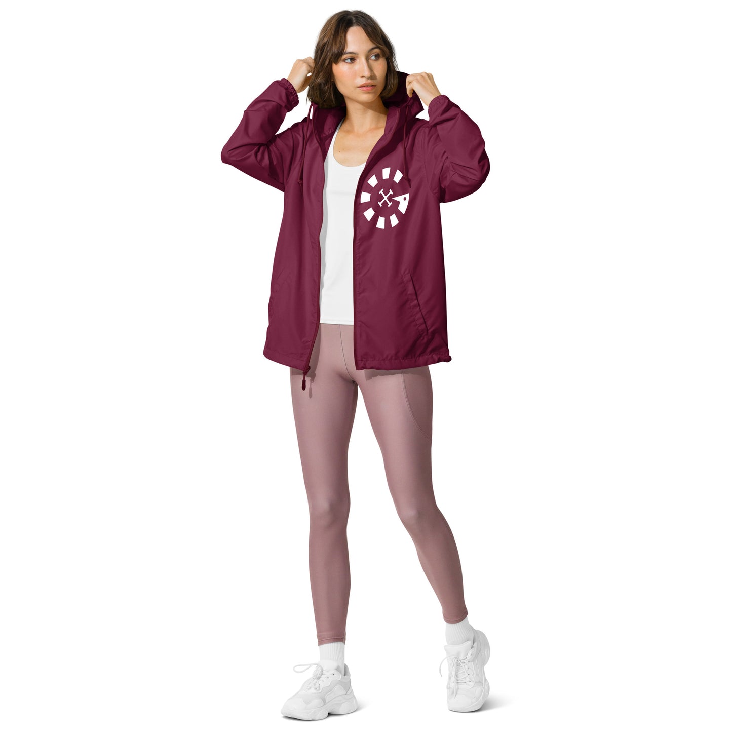 Big G White Unisex lightweight zip up windbreaker