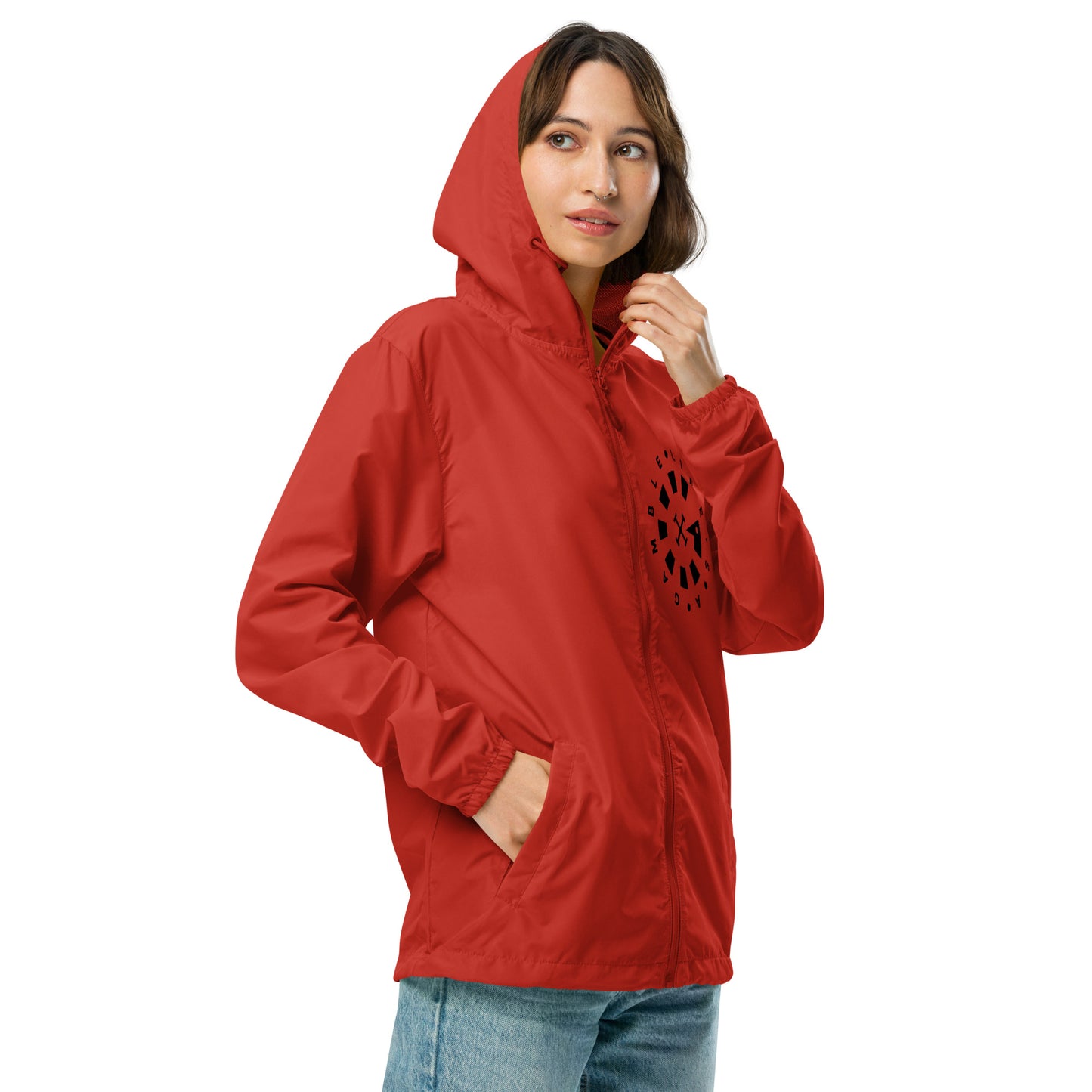 LAG Life's A Gamble Circle White Unisex lightweight zip up windbreaker