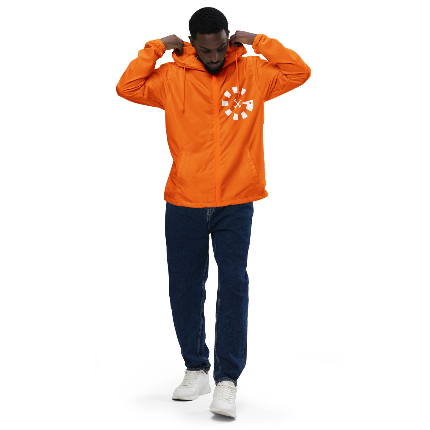 Big G White Unisex lightweight zip up windbreaker