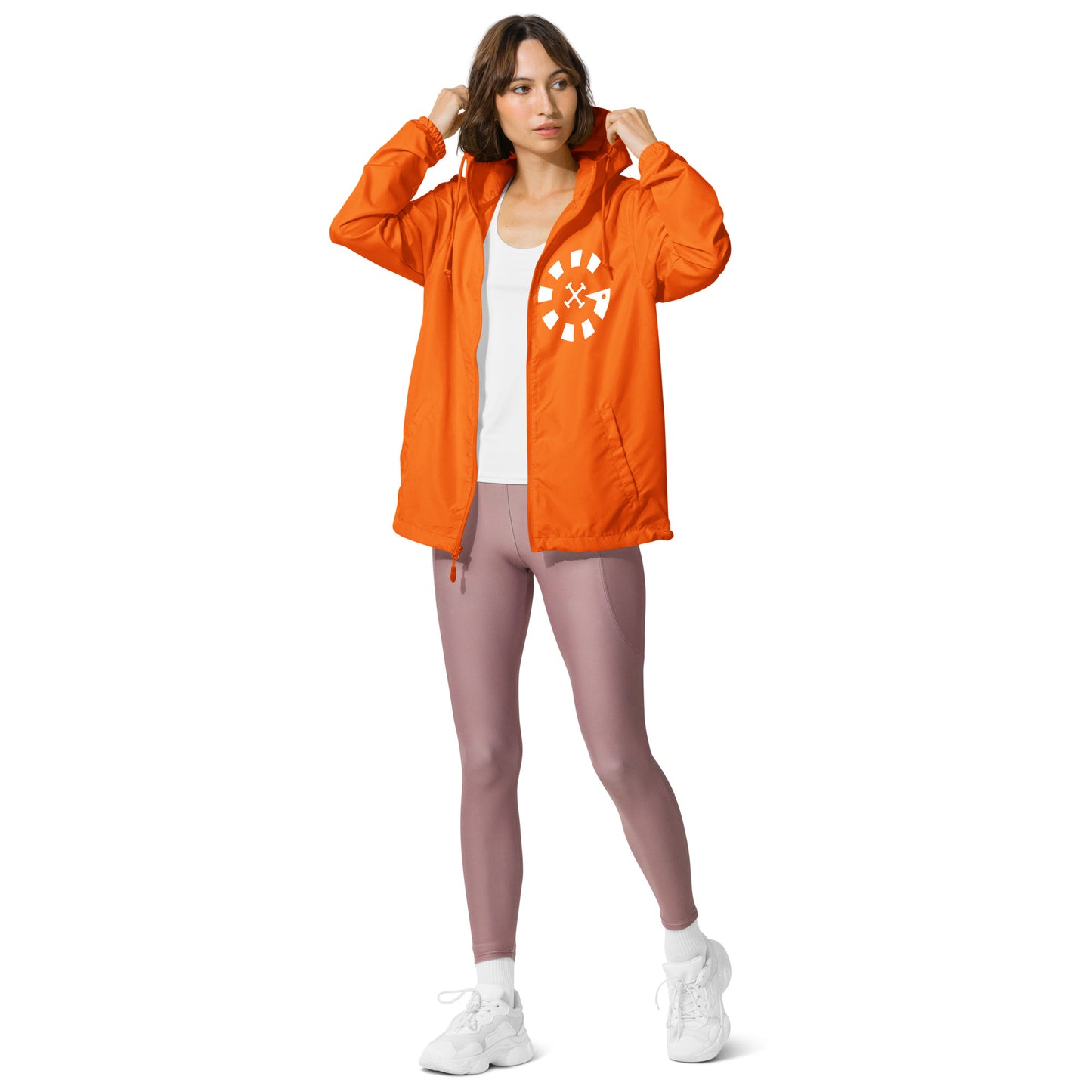 Big G White Unisex lightweight zip up windbreaker