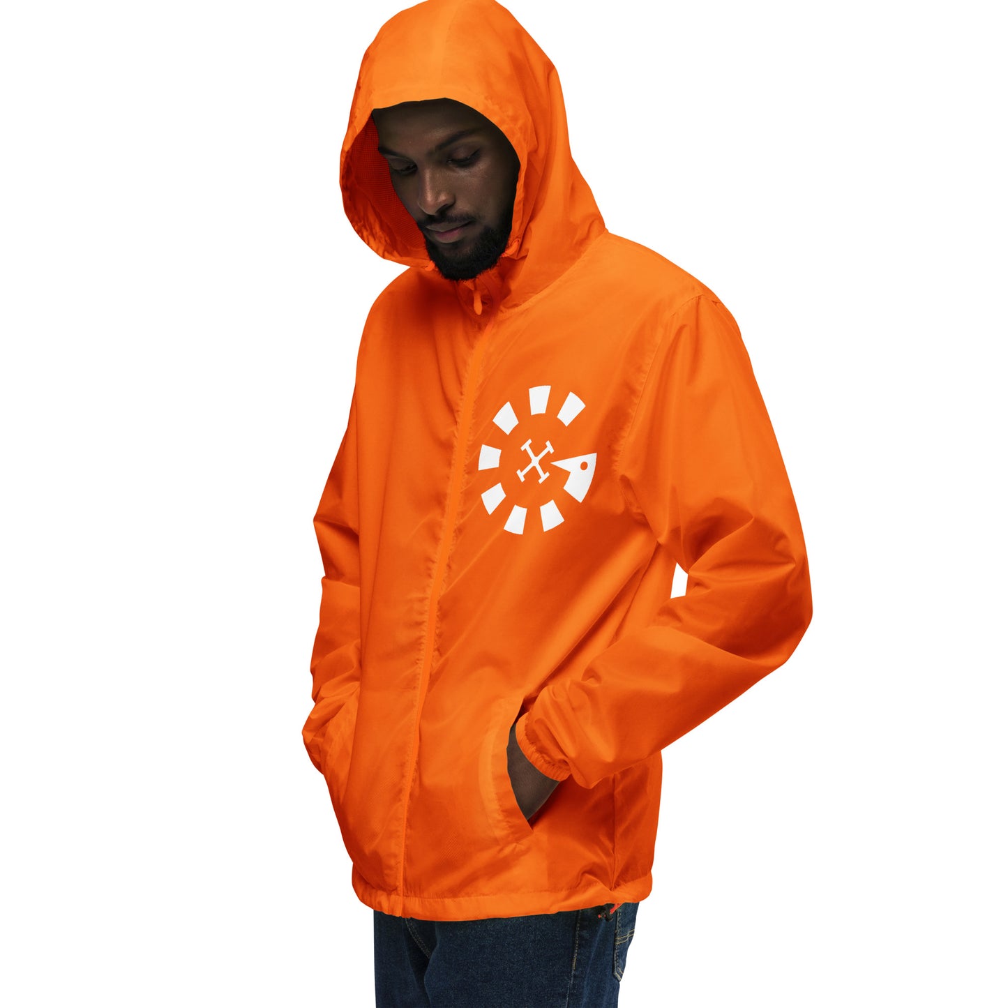 Big G White Unisex lightweight zip up windbreaker
