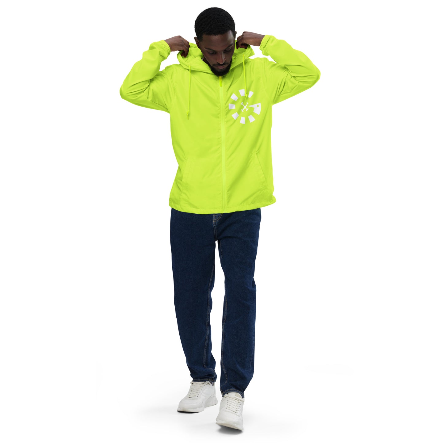 Big G White Unisex lightweight zip up windbreaker