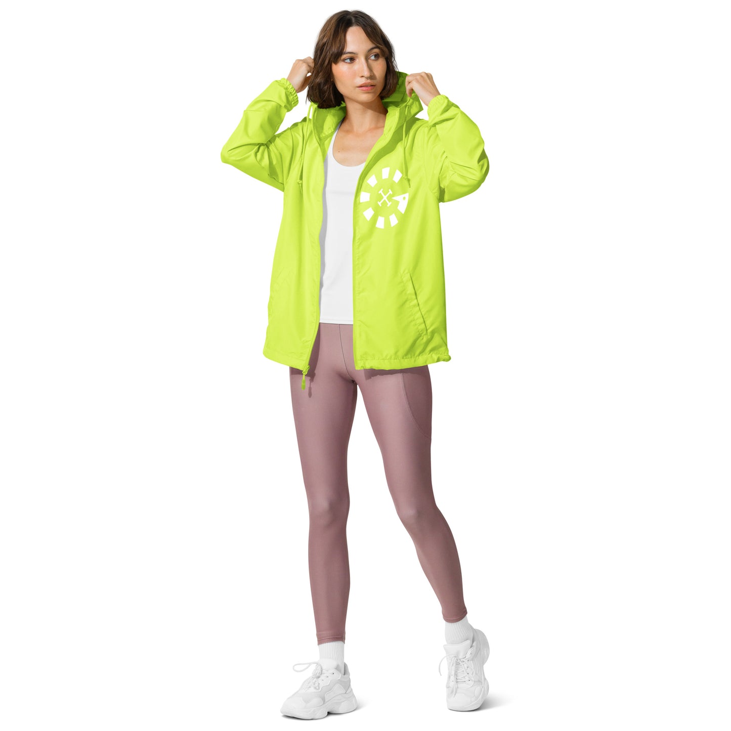 Big G White Unisex lightweight zip up windbreaker