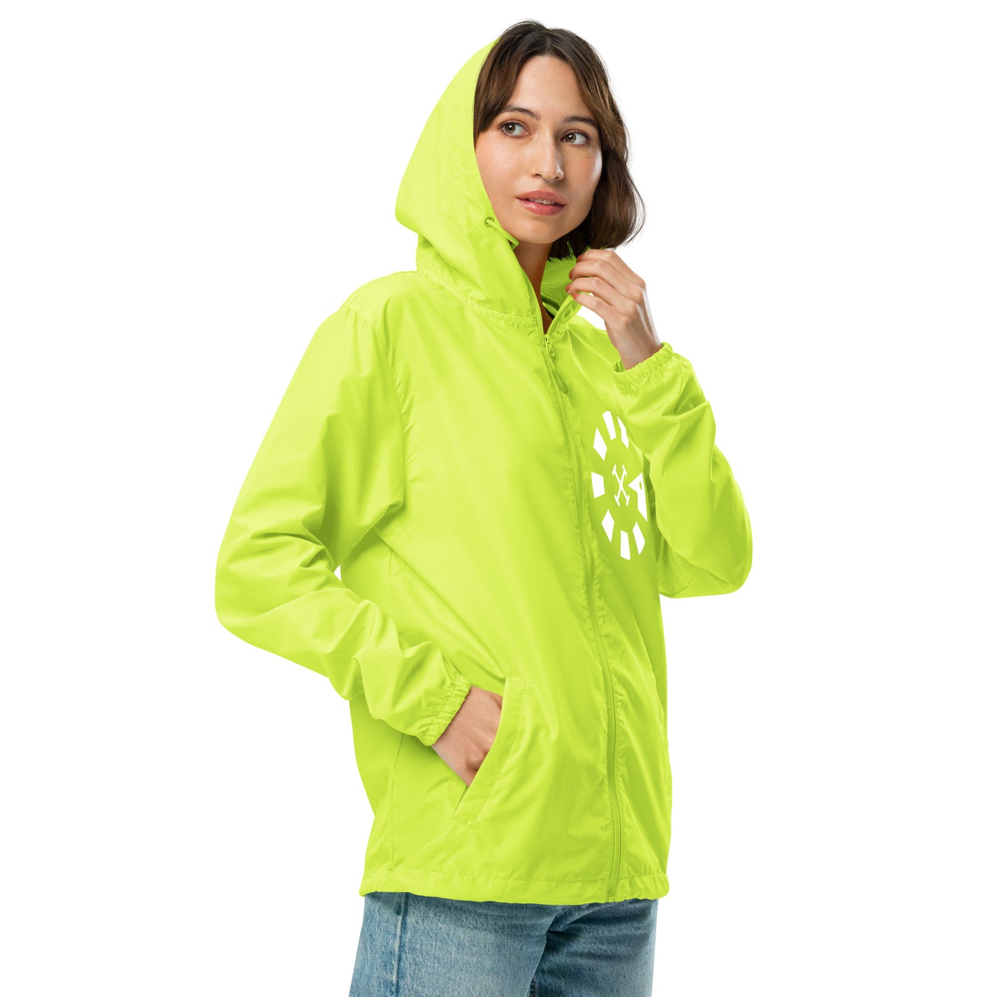 Big G White Unisex lightweight zip up windbreaker