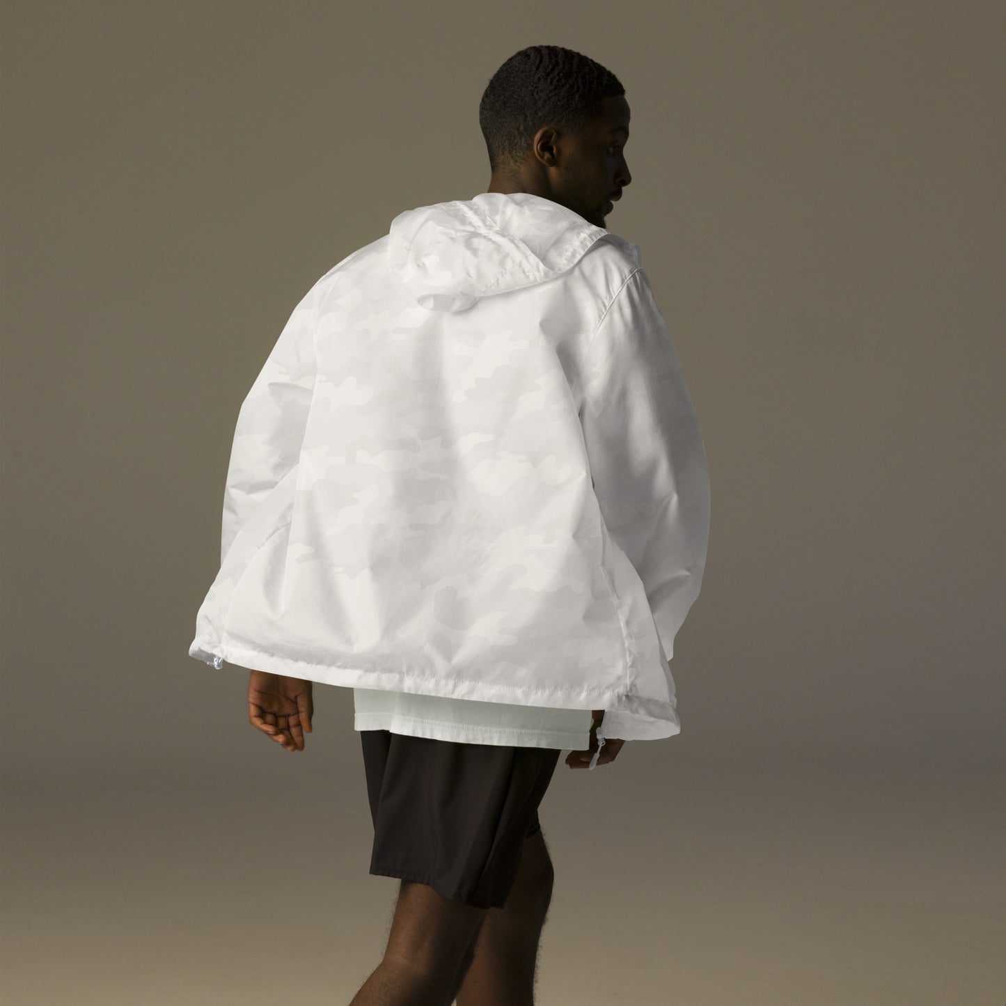 Big G White Unisex lightweight zip up windbreaker