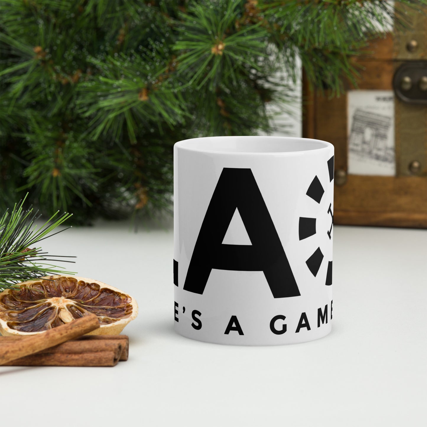 LAG Life's A Gamble Black White glossy mug