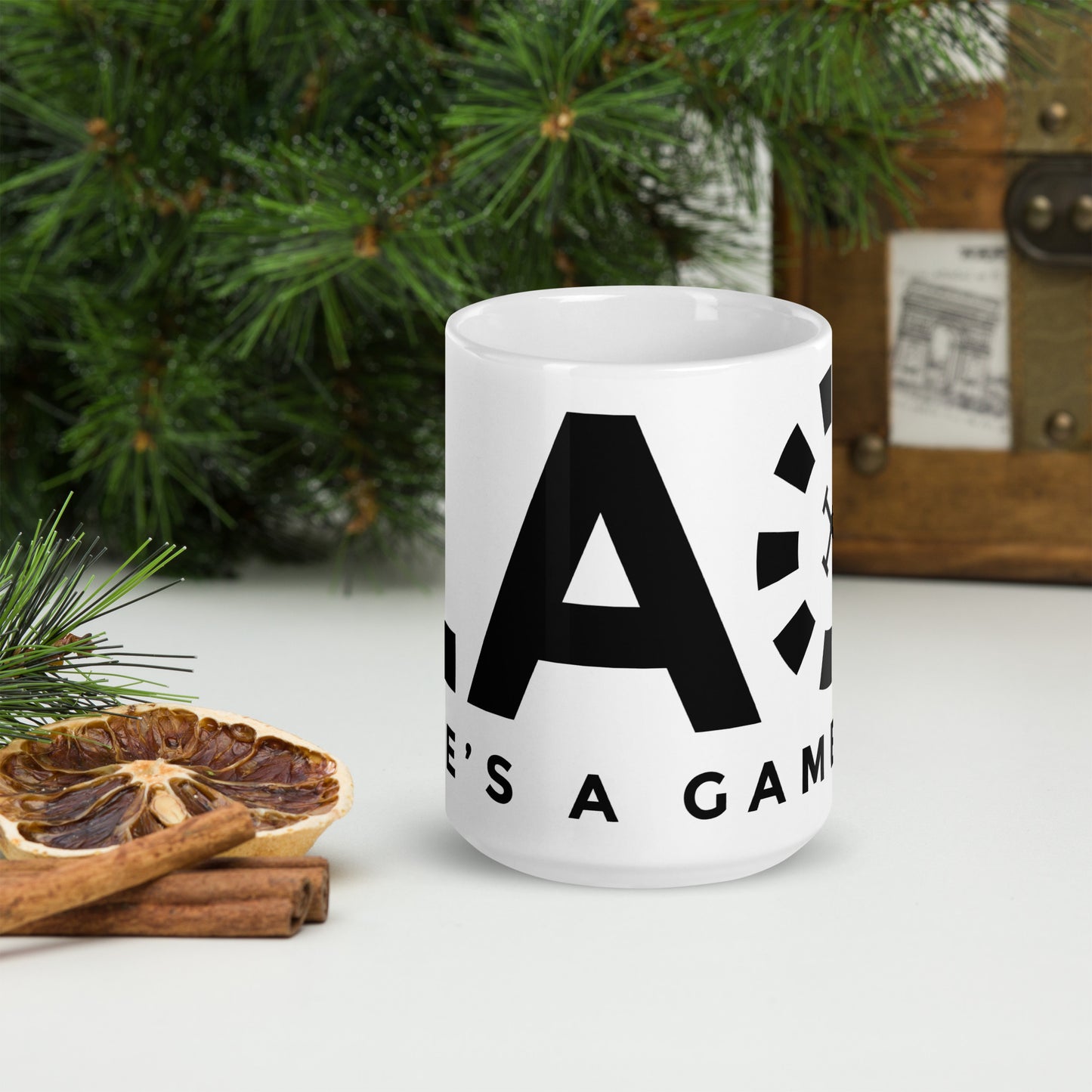 LAG Life's A Gamble Black White glossy mug