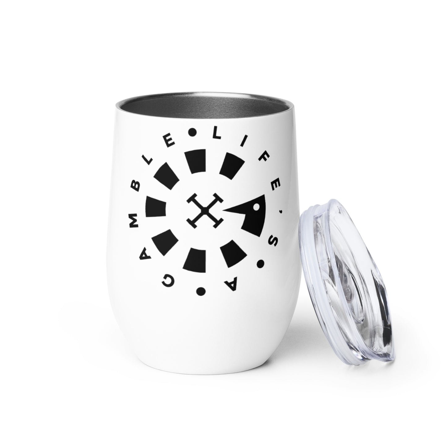 LAG Life’s A Gamble Circle Black Wine tumbler