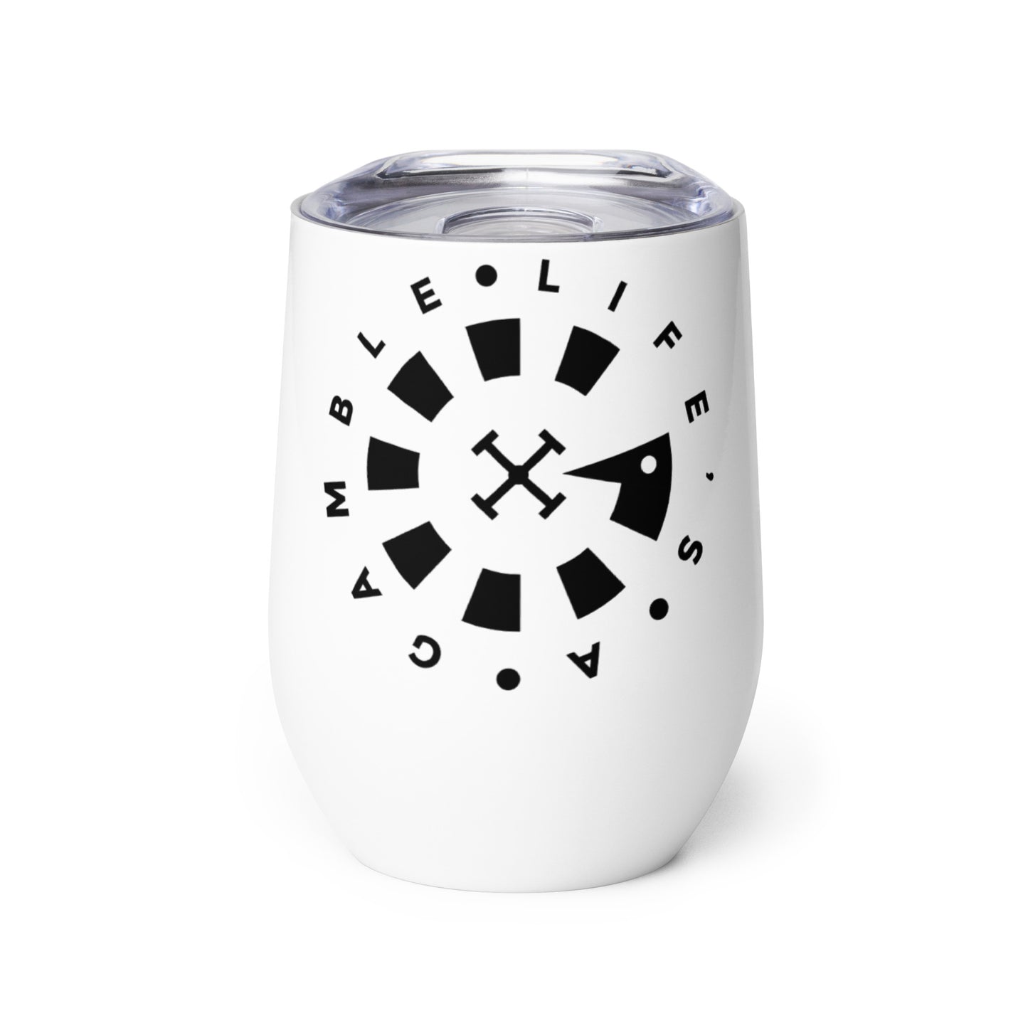LAG Life’s A Gamble Circle Black Wine tumbler
