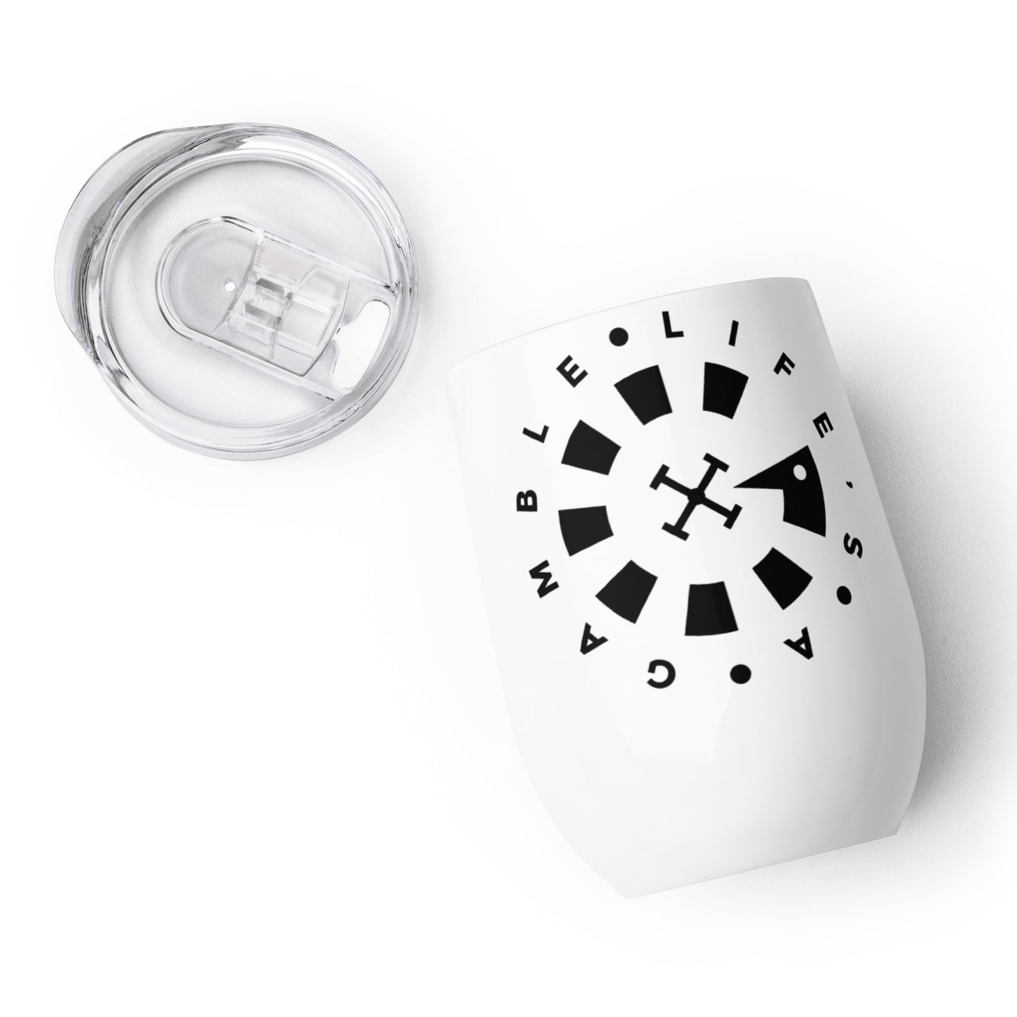 LAG Life’s A Gamble Circle Black Wine tumbler