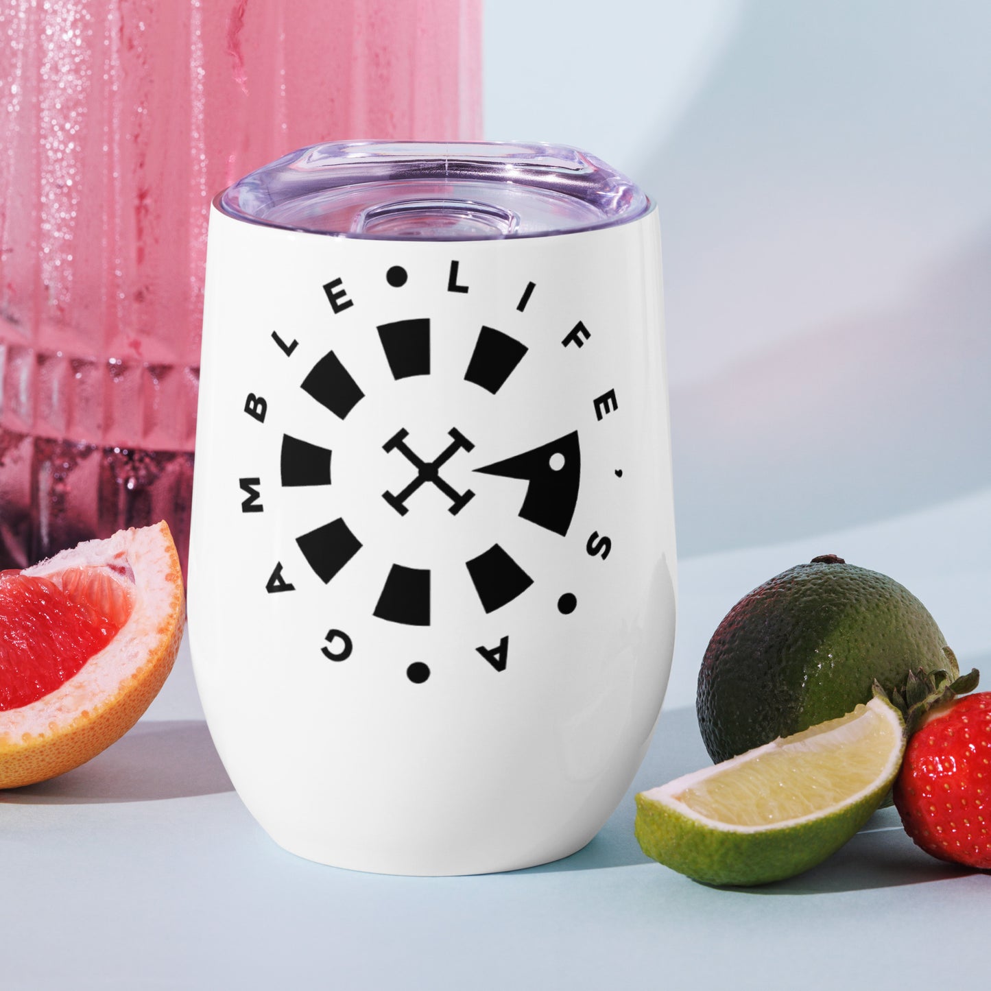 LAG Life’s A Gamble Circle Black Wine tumbler