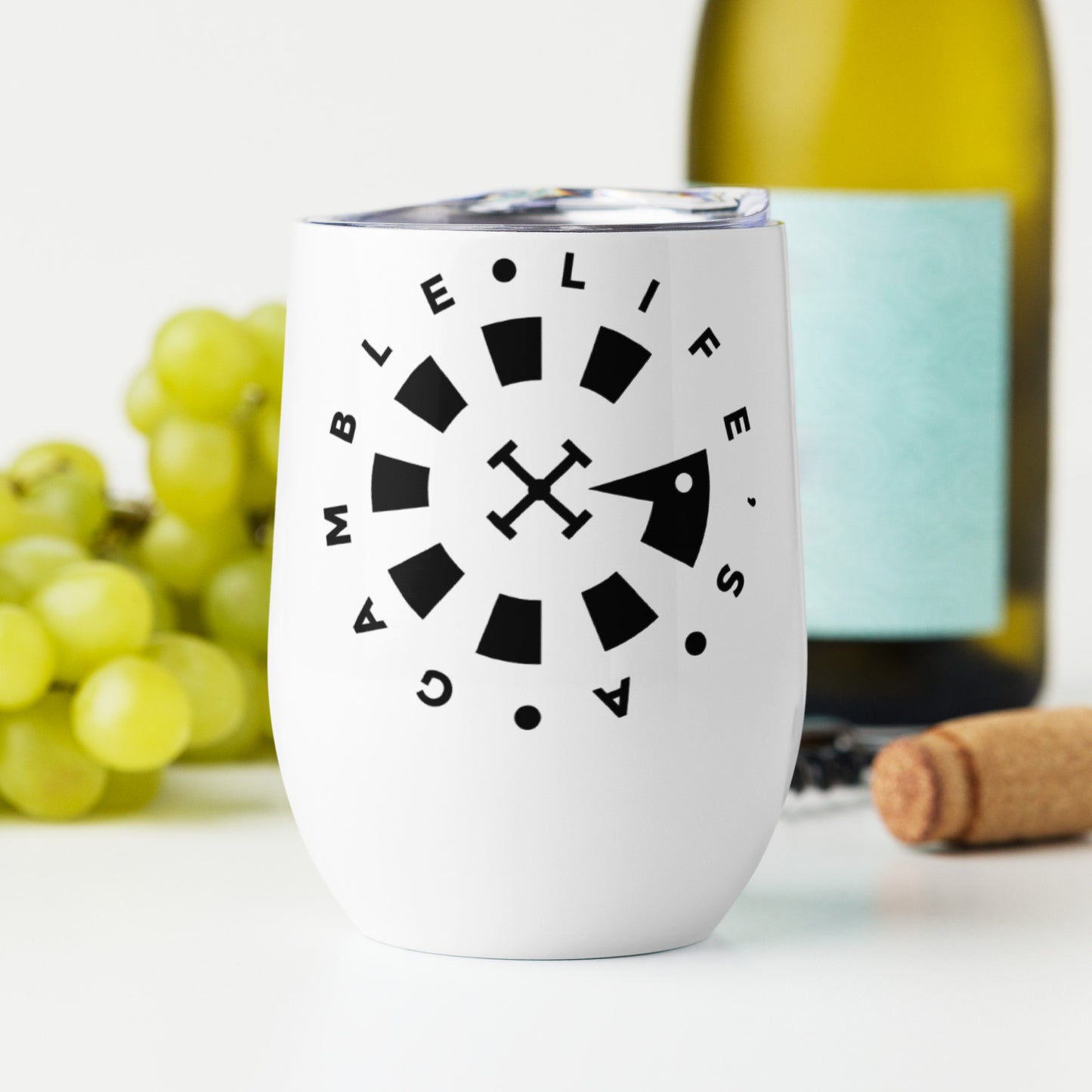 LAG Life’s A Gamble Circle Black Wine tumbler