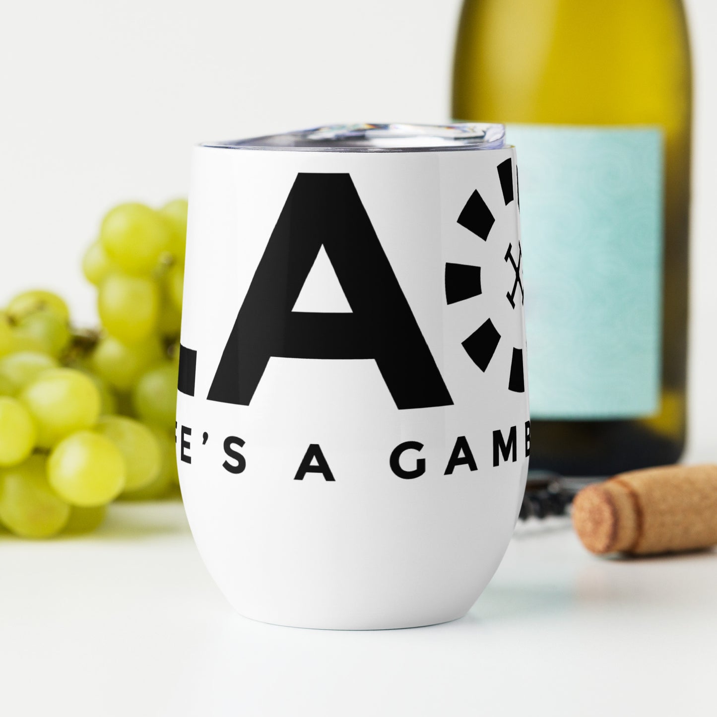 LAG Life’s A Gamble Black Wine tumbler
