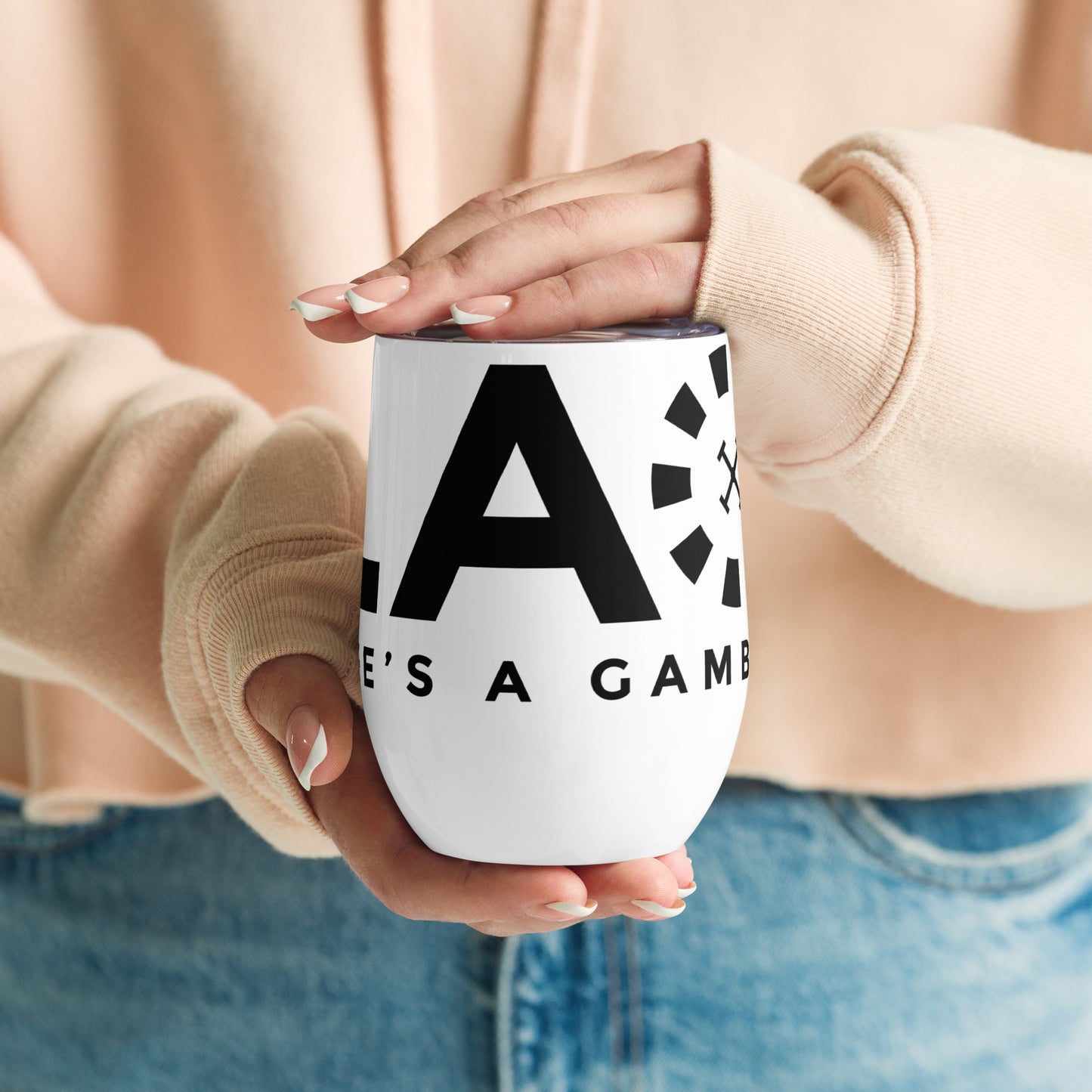 LAG Life’s A Gamble Black Wine tumbler