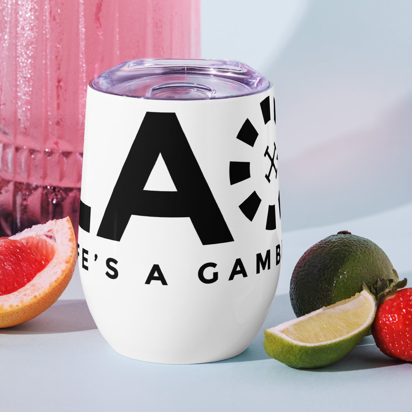 LAG Life’s A Gamble Black Wine tumbler