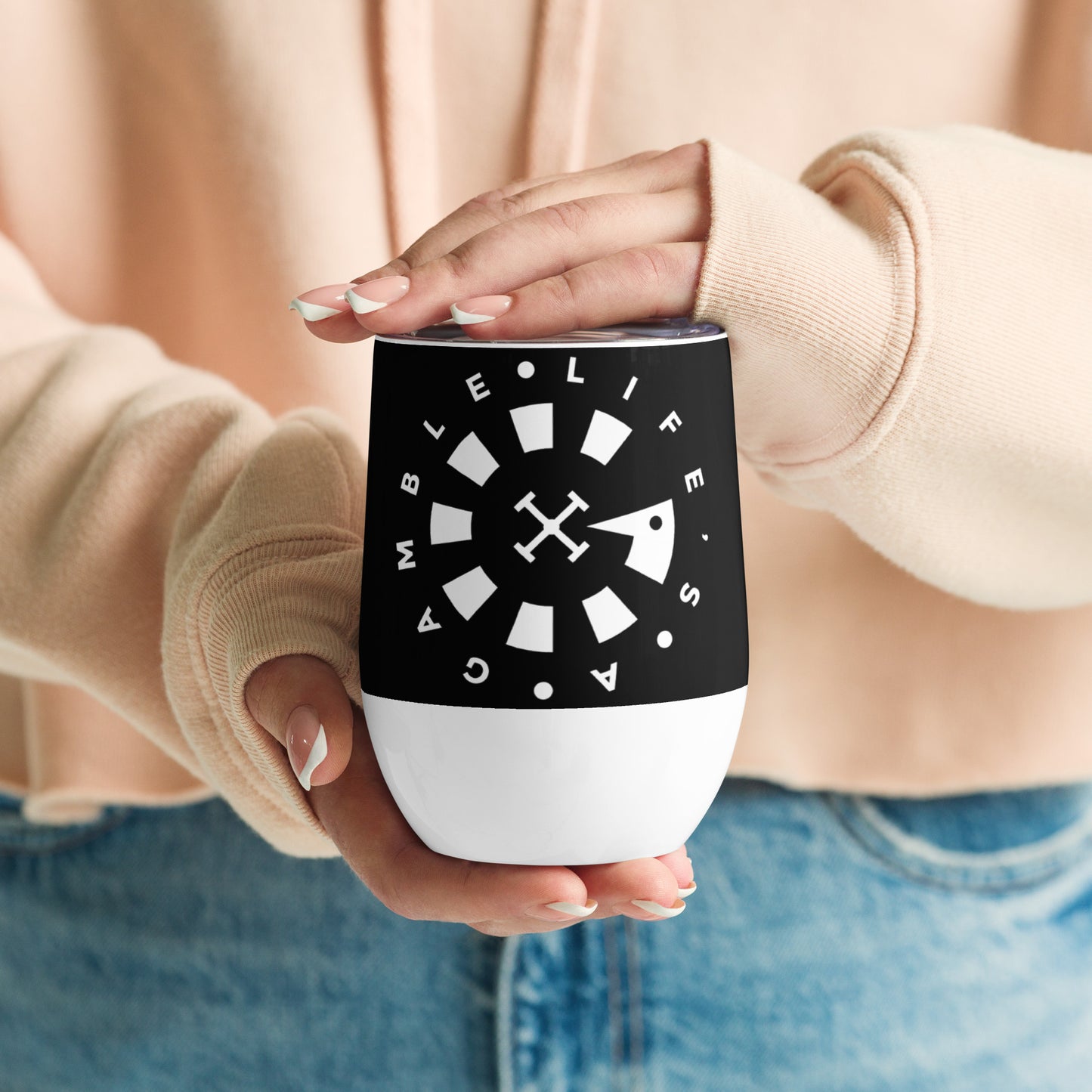 LAG Life’s A Gamble Circle White Wine tumbler