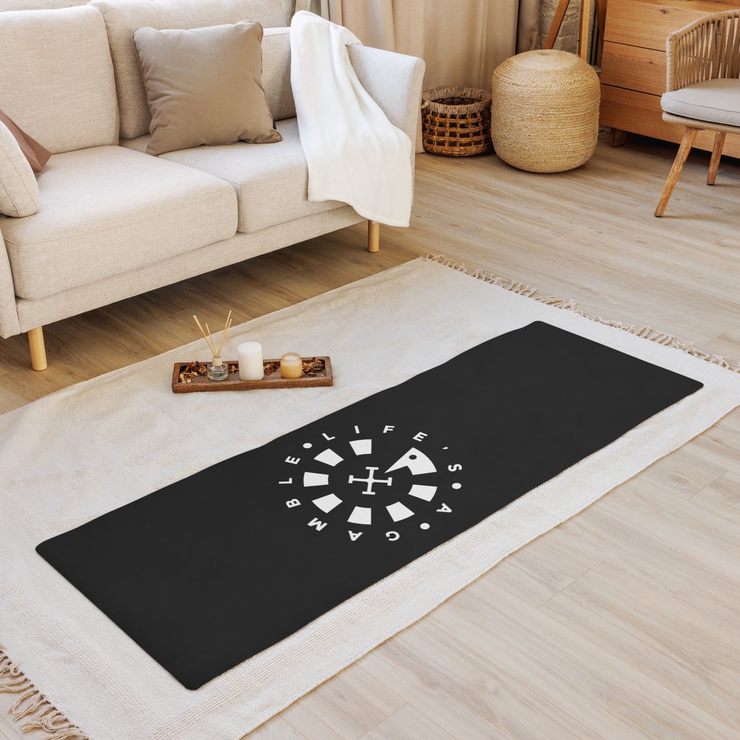 LAG Life’s A Gamble Circle White Yoga mat