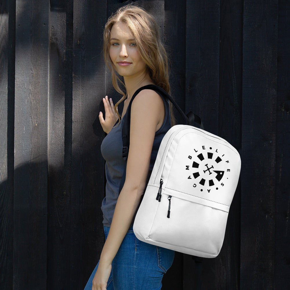 LAG Life's A Gamble Circle Black Backpack