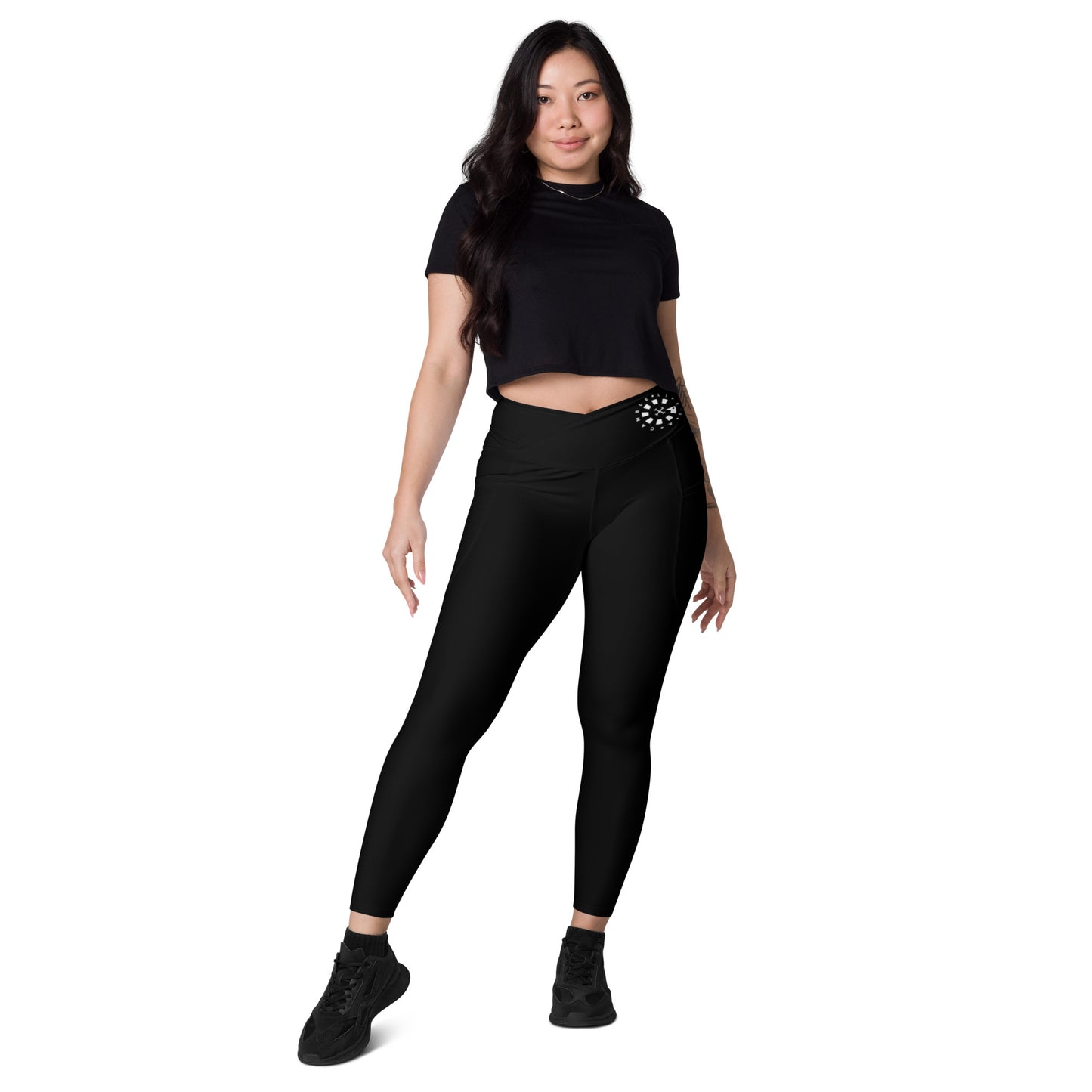 LAG Life's A Gamble Circle White Crossover leggings with pockets
