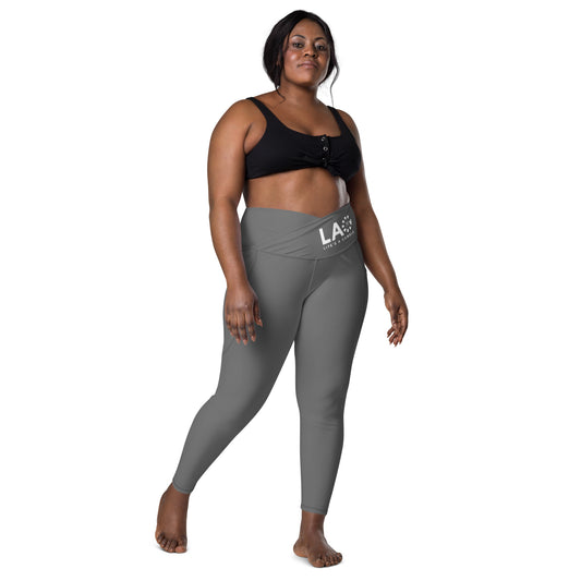LAG Life's A Gamble White Crossover leggings with pockets