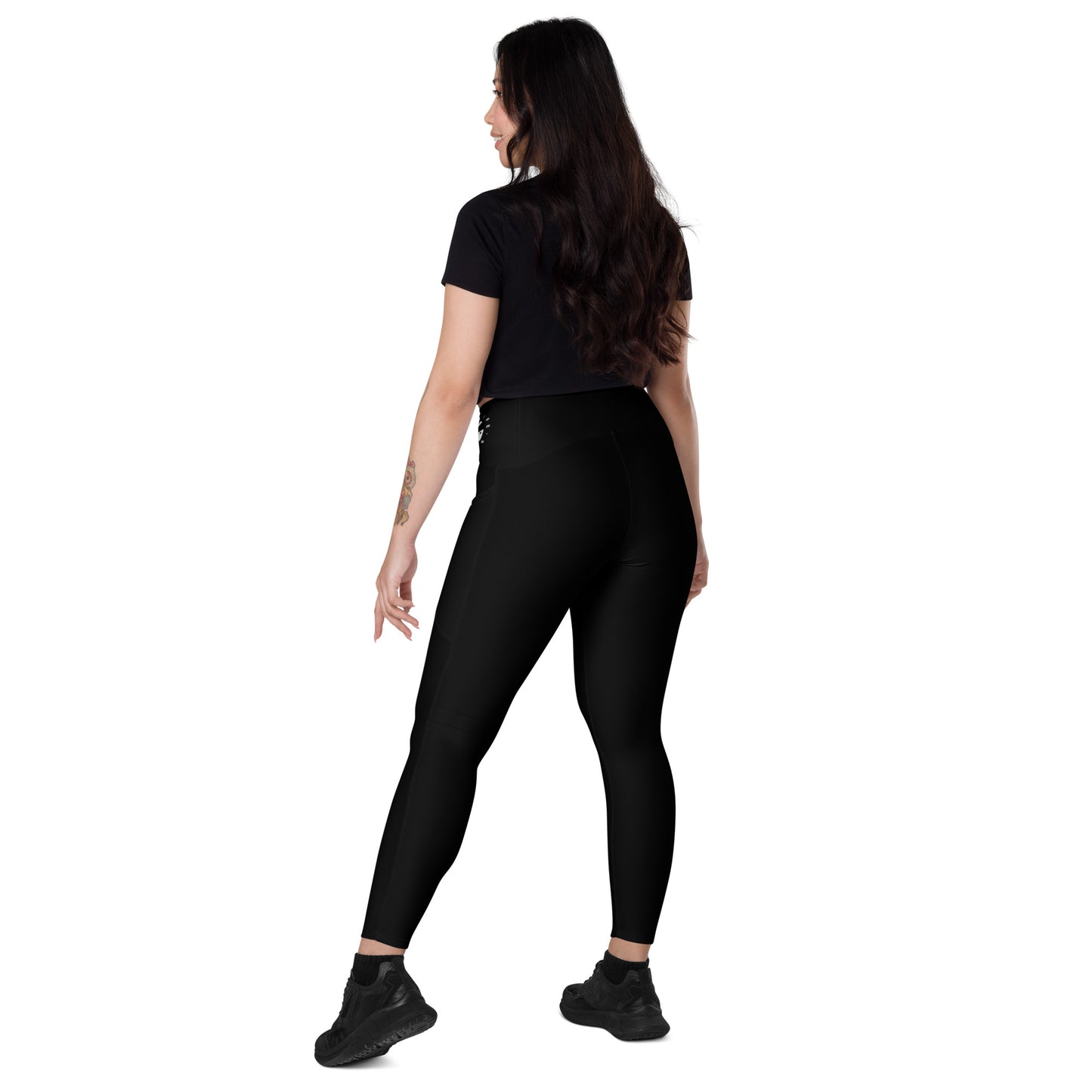 LAG Life's A Gamble Circle White Crossover leggings with pockets